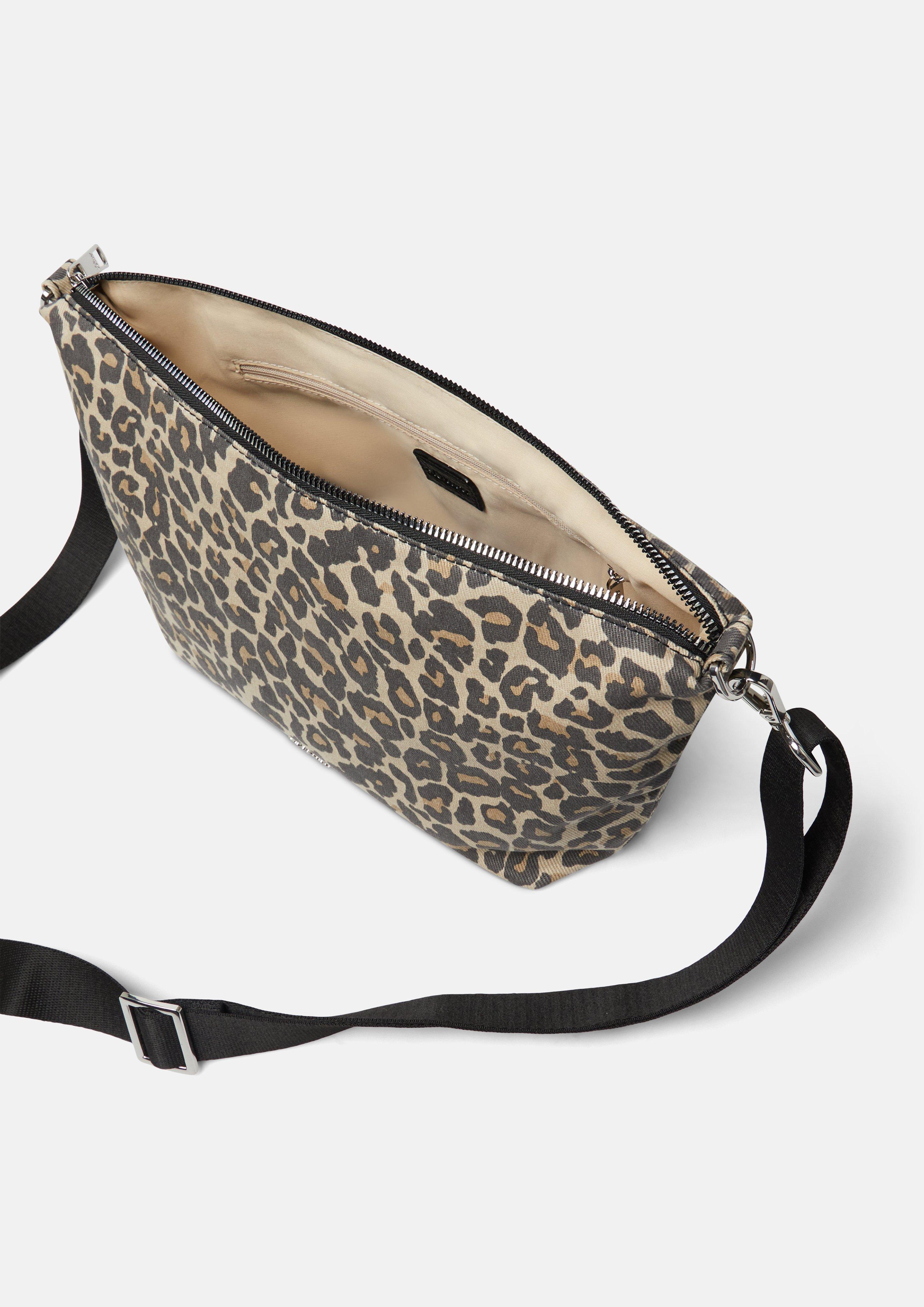 Femmes Sac à bandoulière à motif animalier et compartiment zippé en brun de s.Oliver