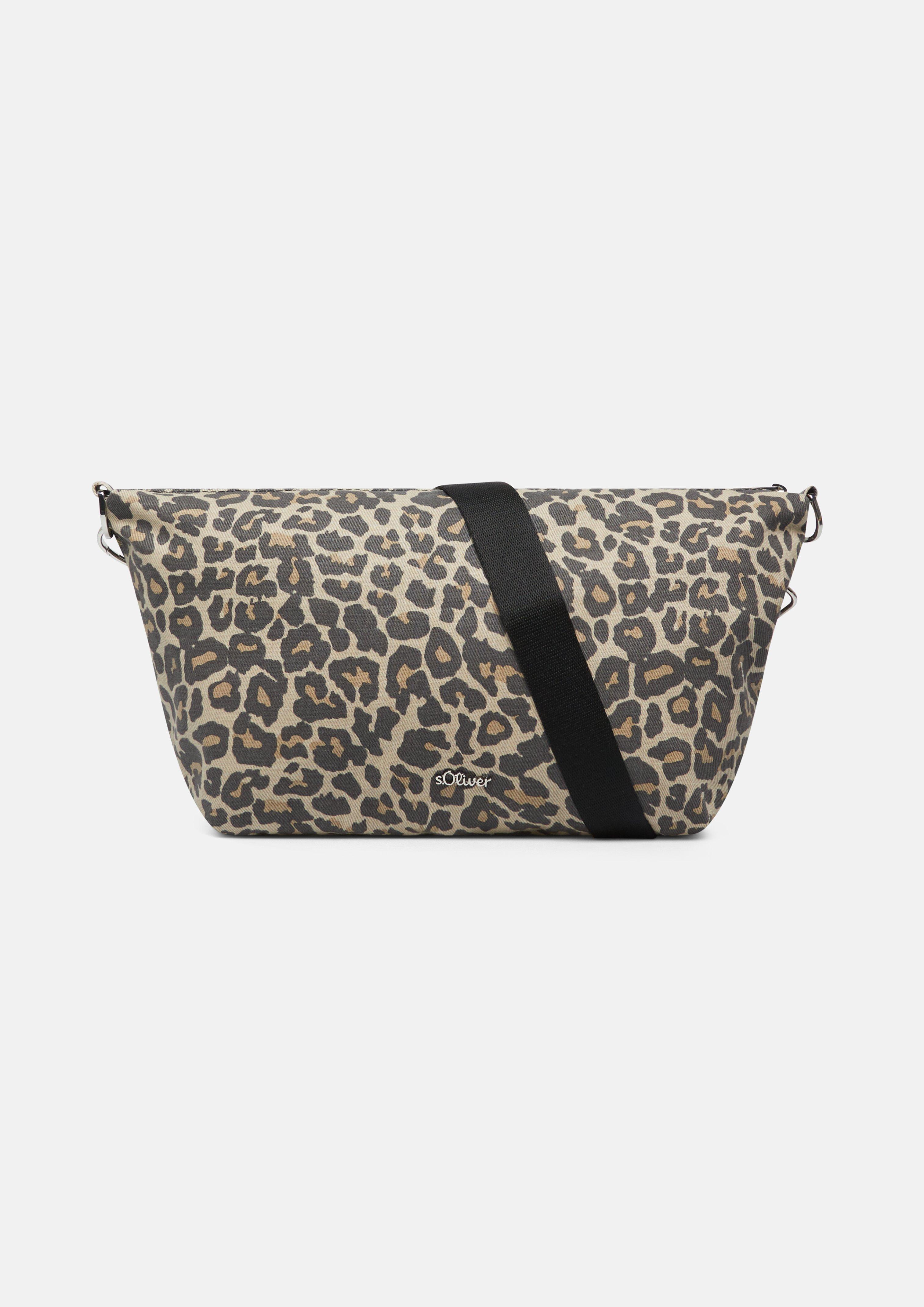 Sac à bandoulière à motif animalier et compartiment zippé en marron clair de s.Oliver