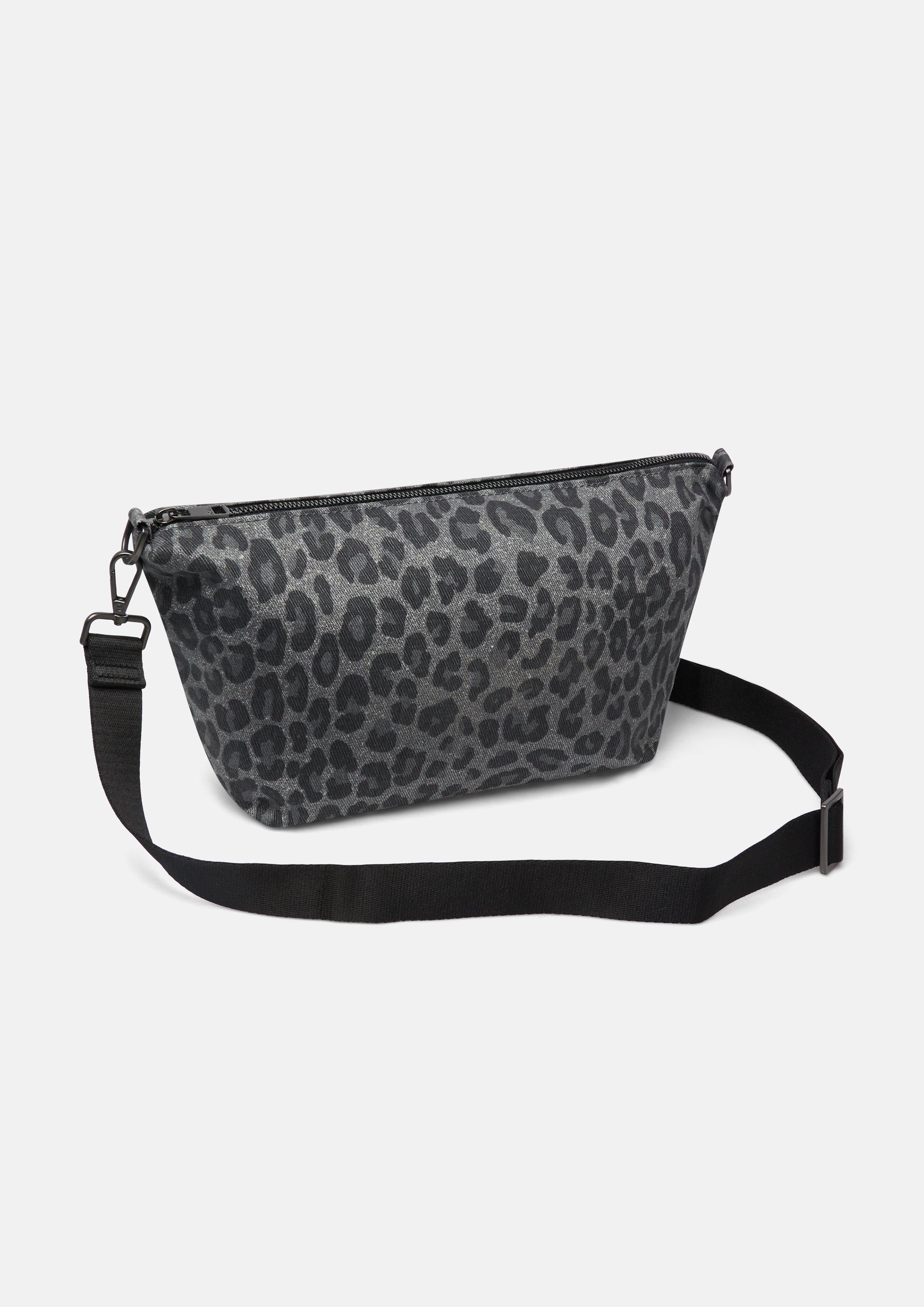 Femmes Sac à bandoulière à motif animalier et compartiment zippé en gris de s.Oliver