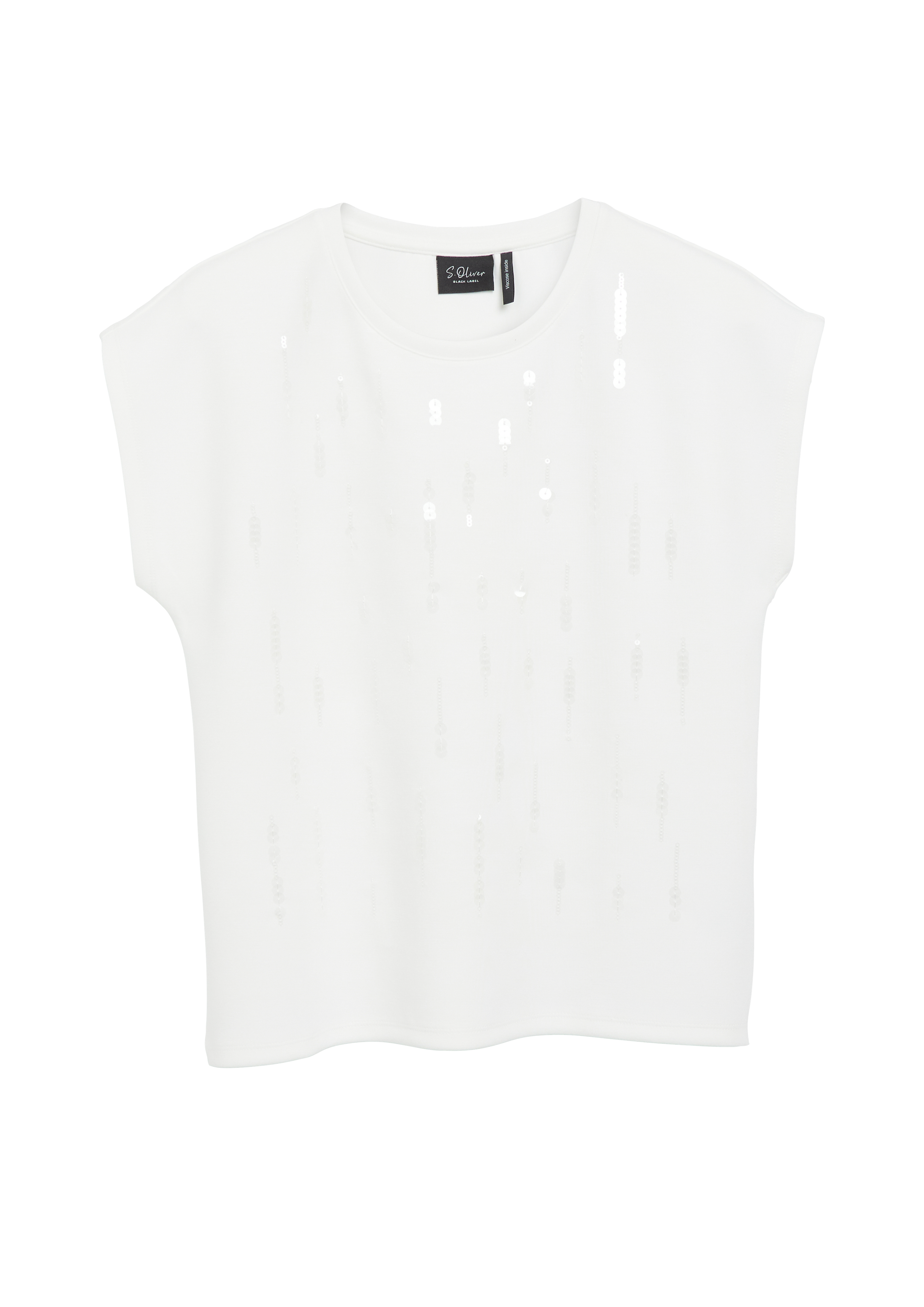 T-shirt met pailletten in een relaxte pasvorm