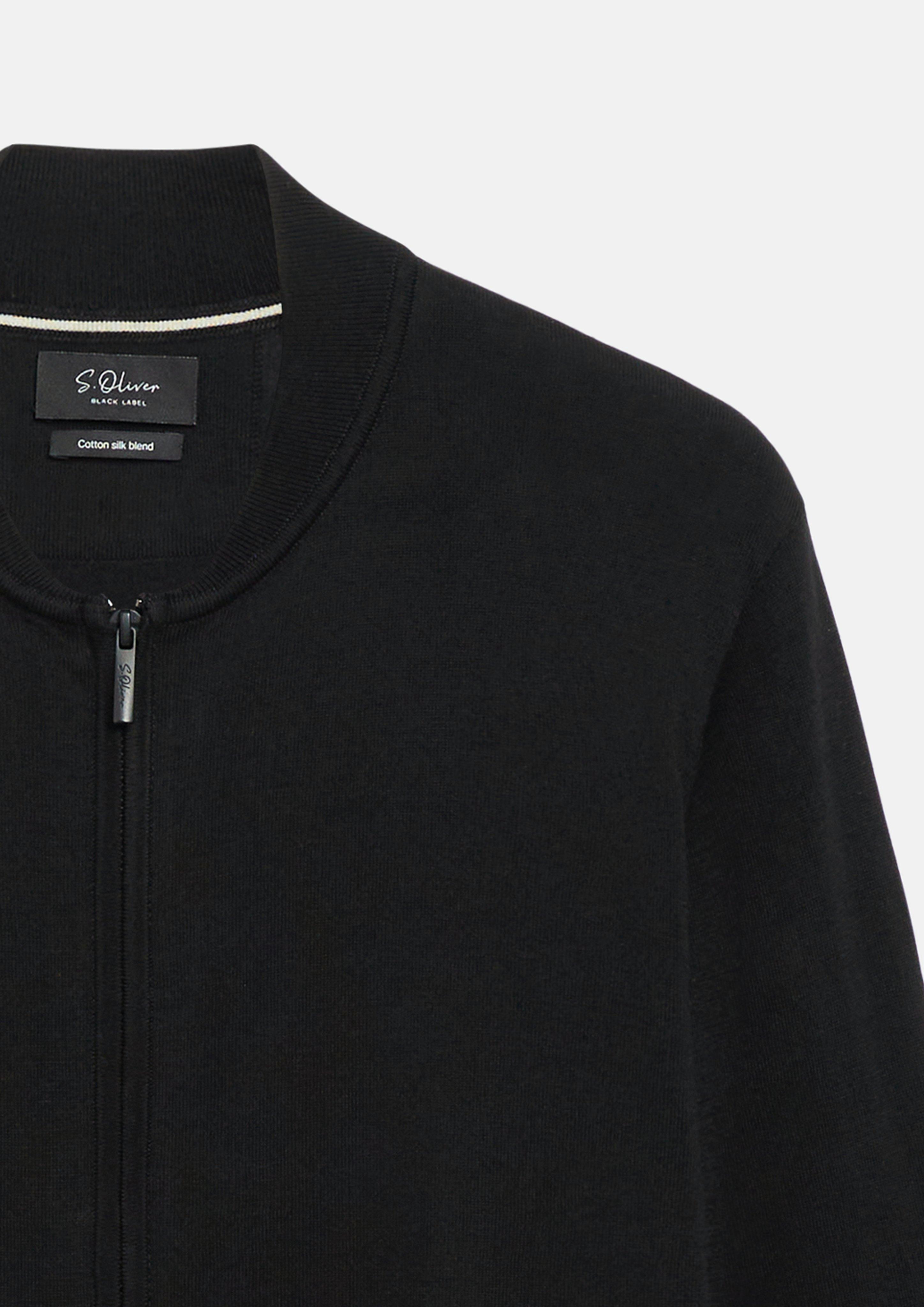 Men Cardigan in black by s.Oliver BLACK LABEL