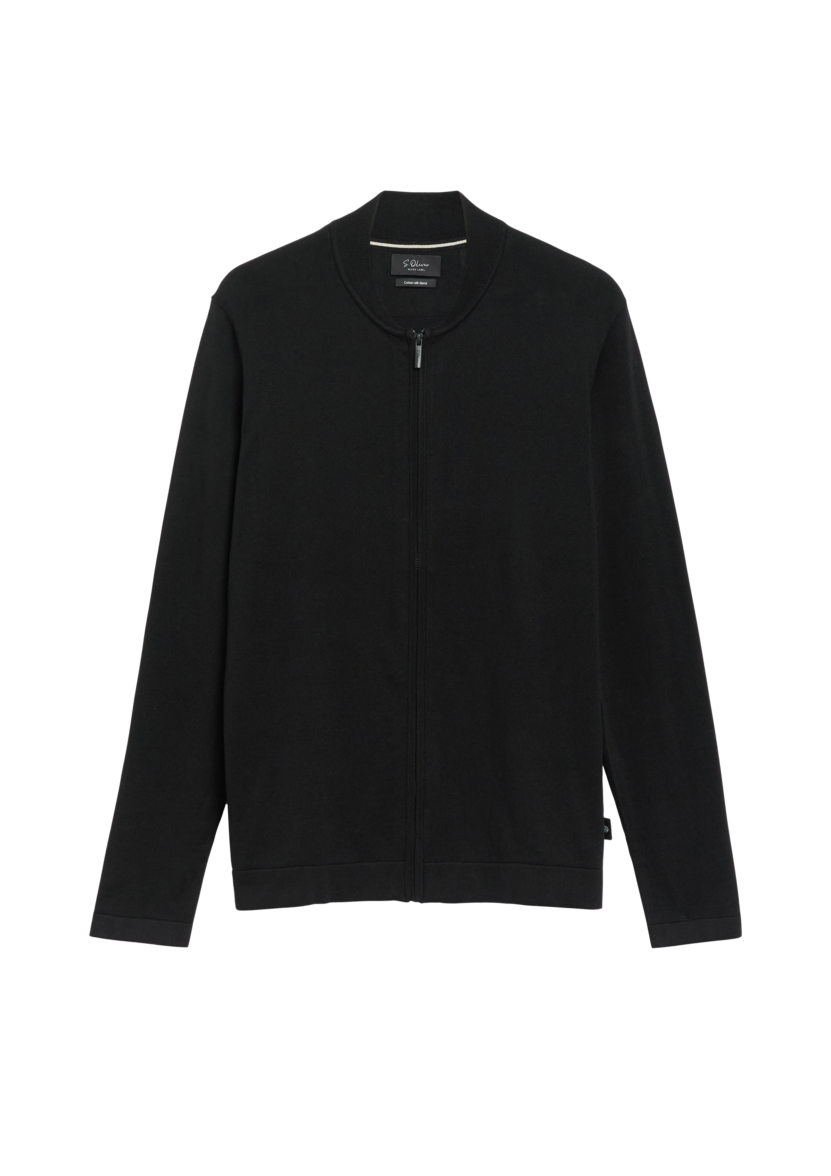 Gebreid vest in blouson-stijl van een katoen-zijde-mix