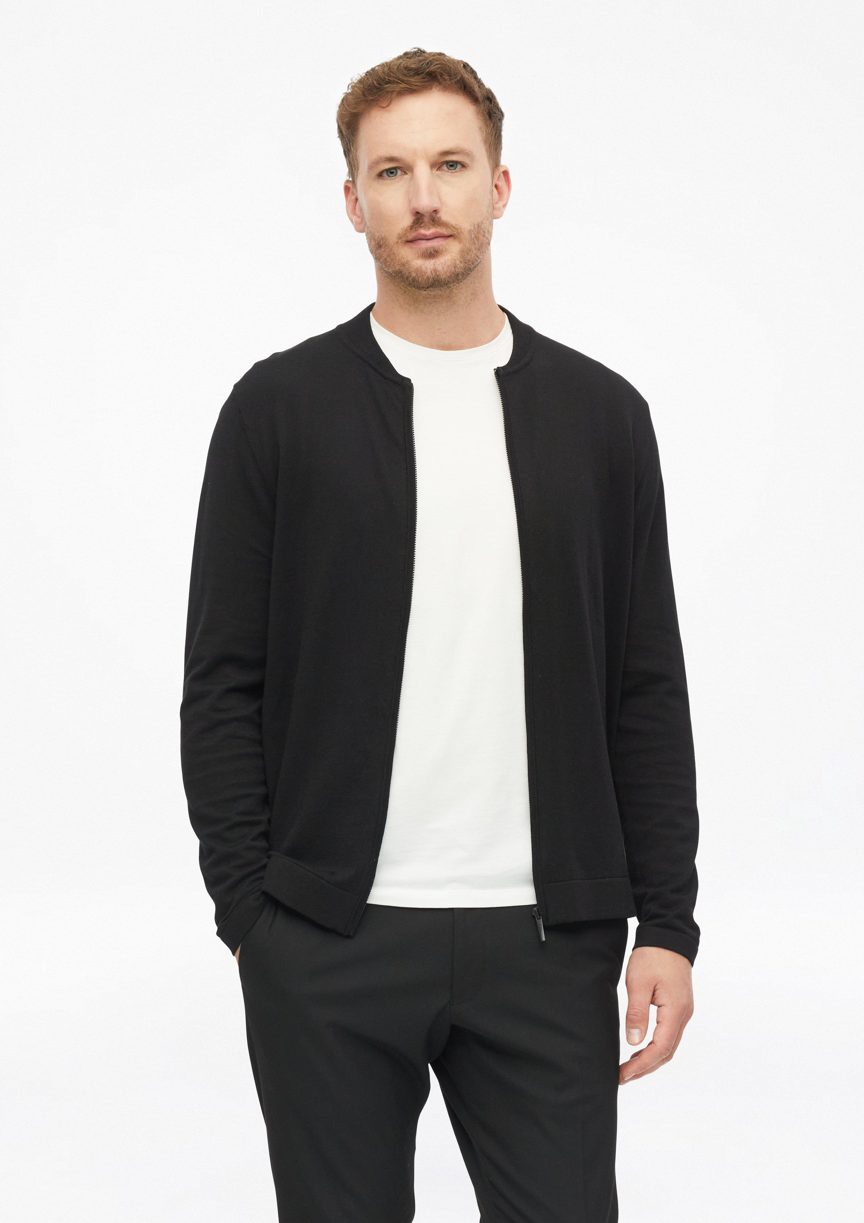 Gebreid vest in blouson-stijl van een katoen-zijde-mix