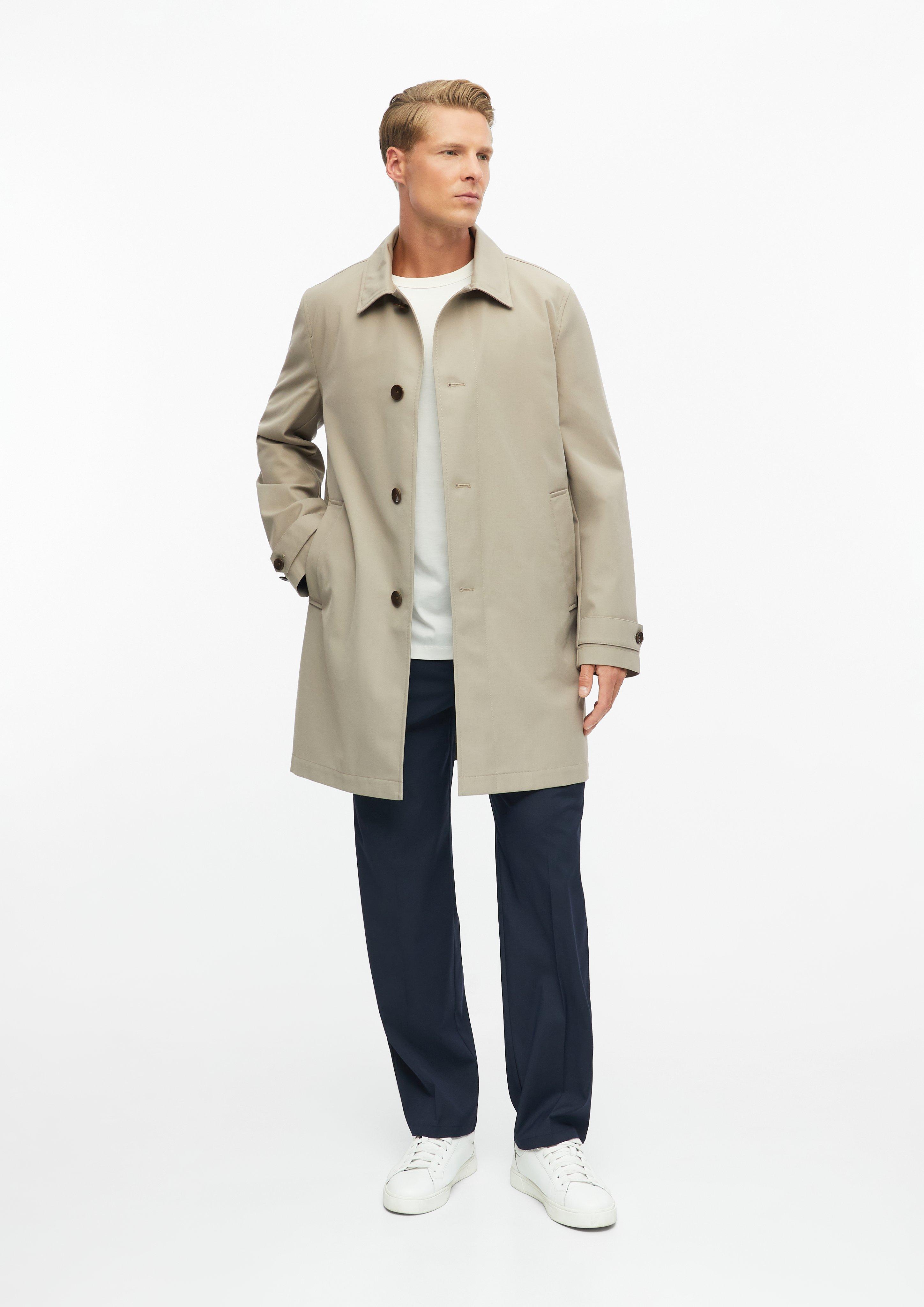 Herren Wasserabweisender Trenchcoat mit Steppfutter in braun von s.Oliver BLACK LABEL