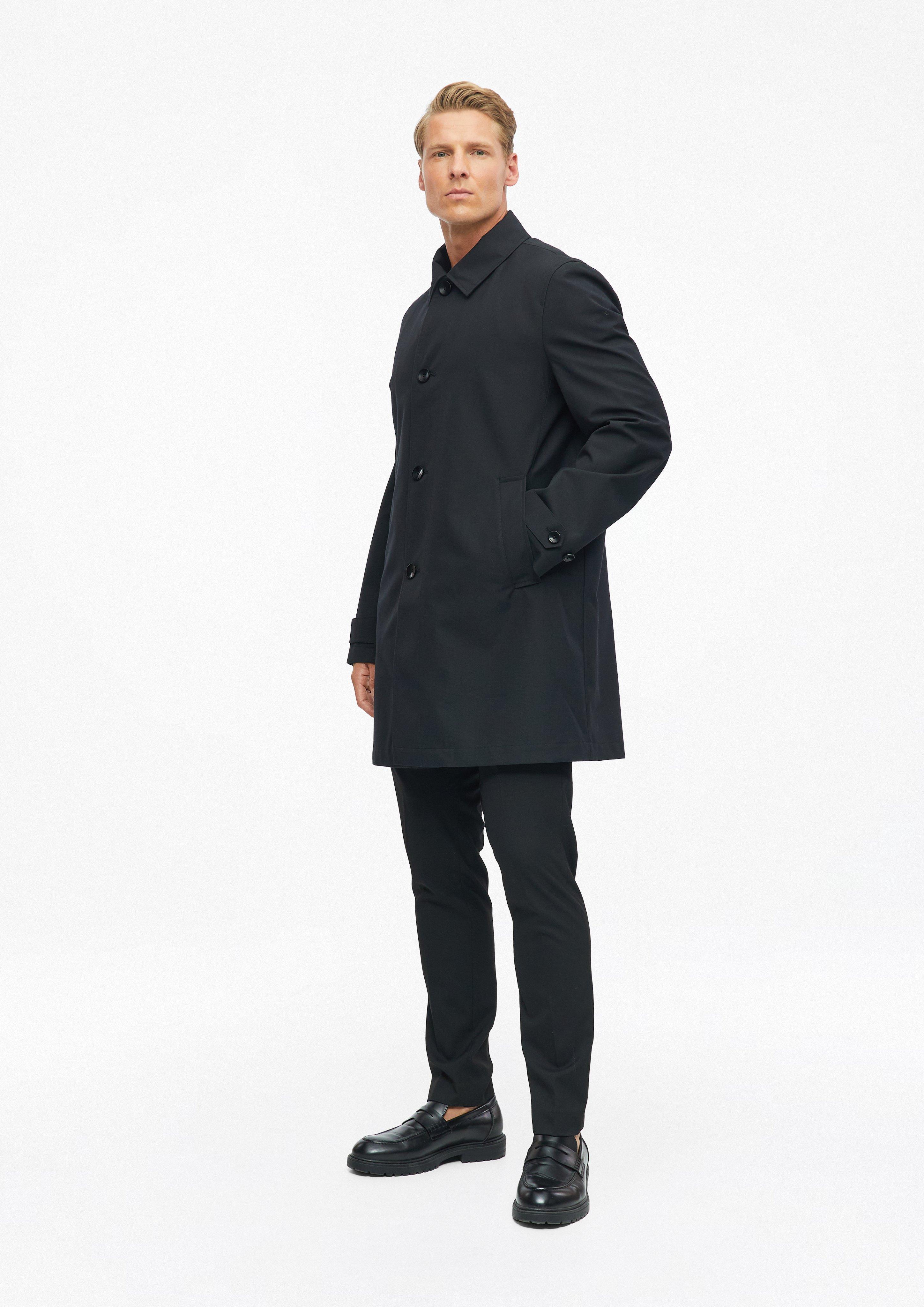 Herren Wasserabweisender Trenchcoat mit Steppfutter in schwarz von s.Oliver BLACK LABEL