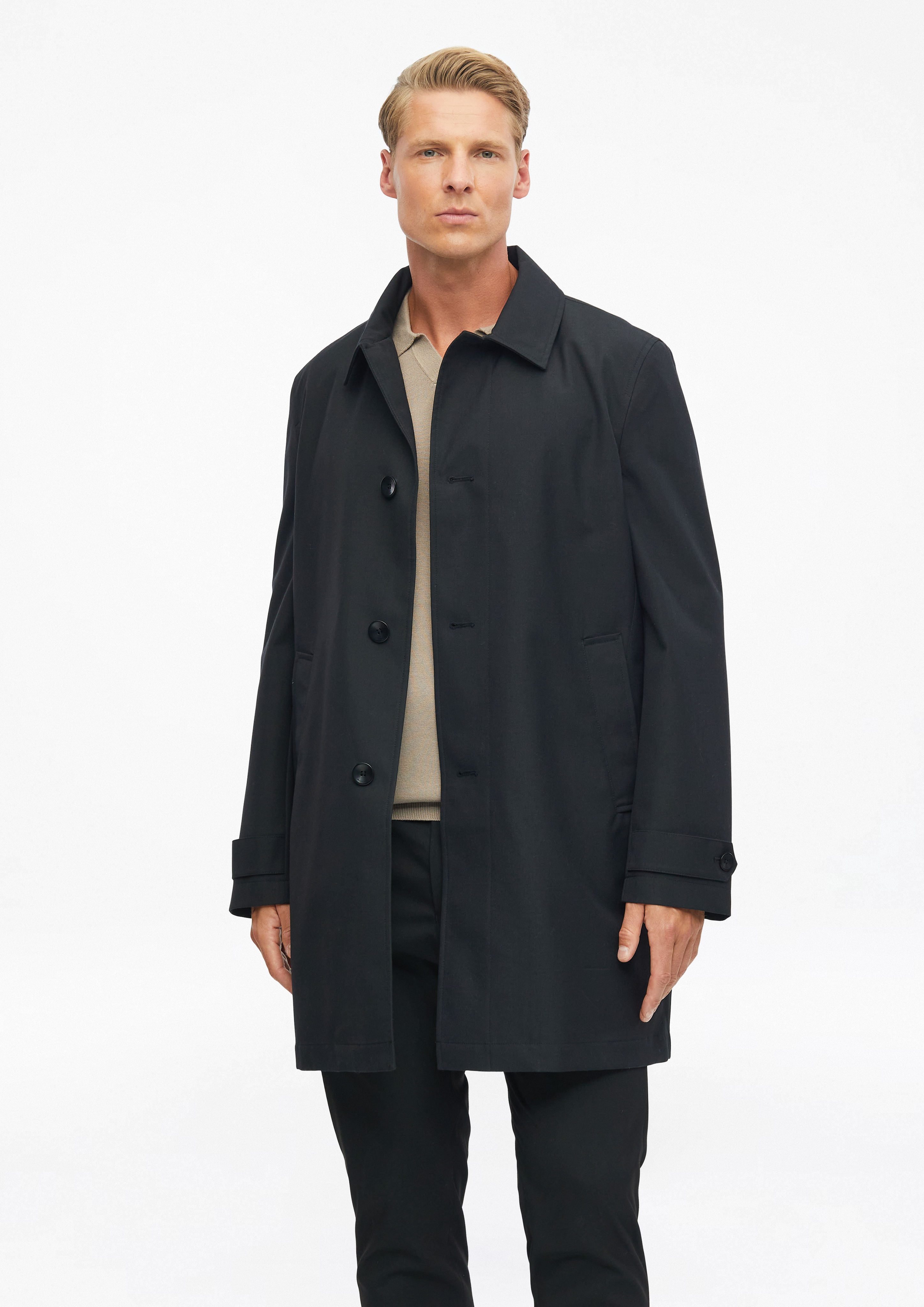 Waterafstotende trenchcoat met gewatteerde voering in zwart van s.Oliver BLACK LABEL