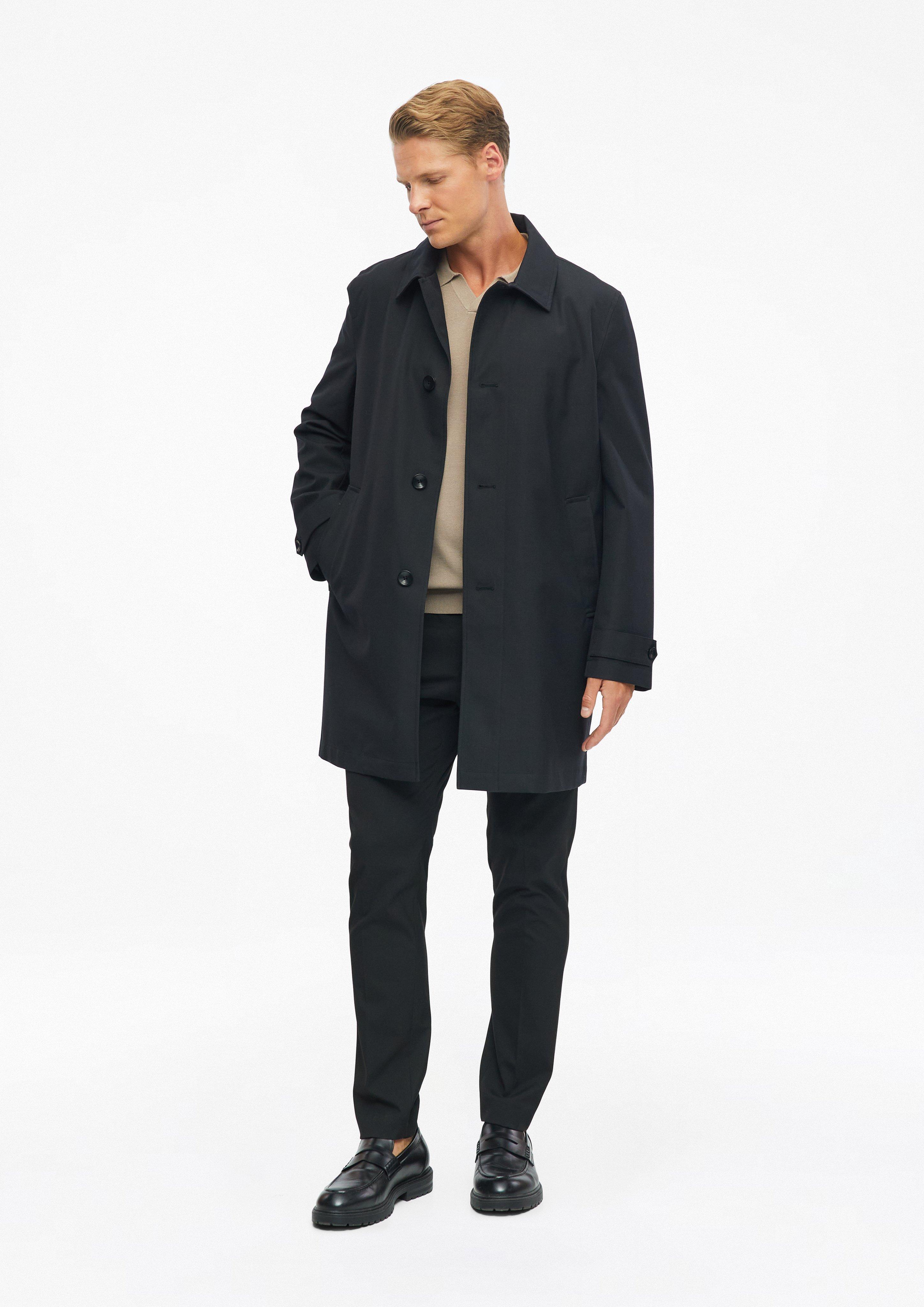 Herren Wasserabweisender Trenchcoat mit Steppfutter in schwarz von s.Oliver BLACK LABEL
