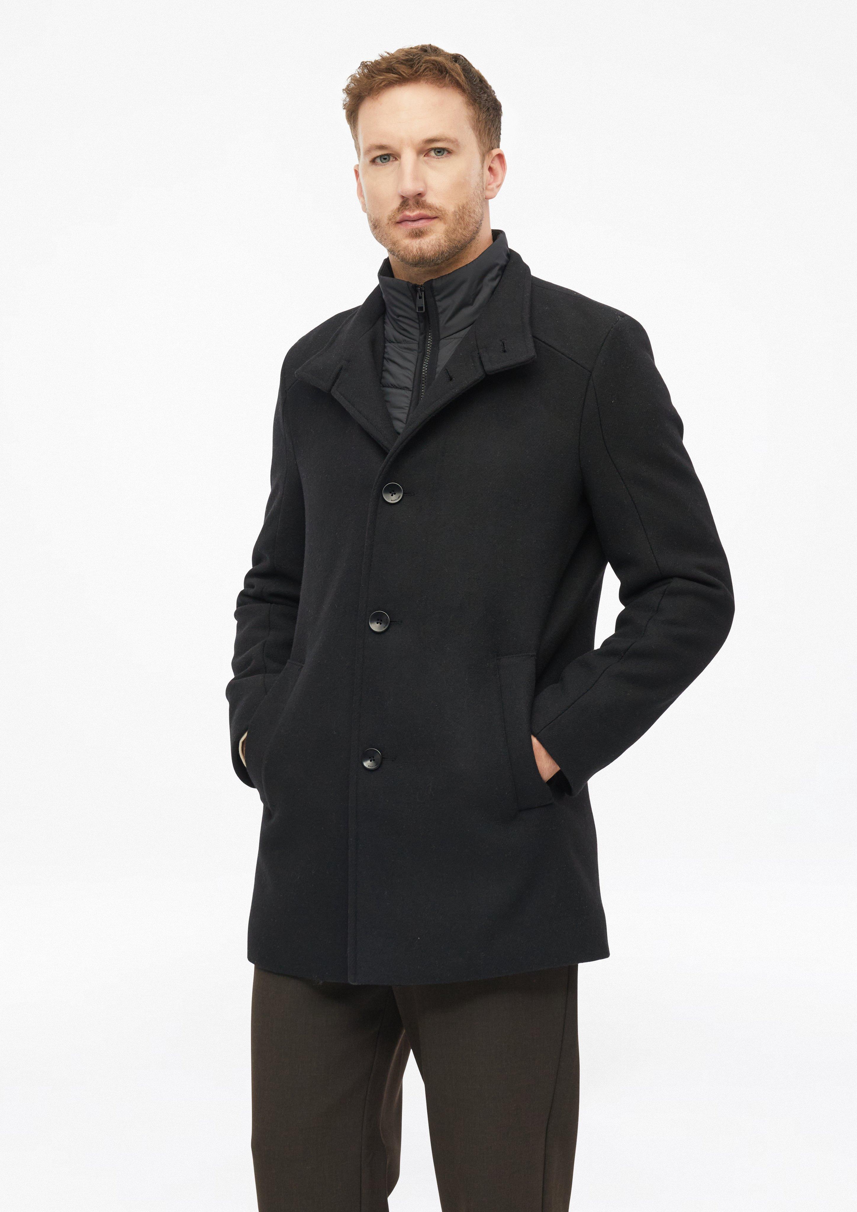 Manteau en laine mélangée avec col montant et empiècement en noir de s.Oliver BLACK LABEL