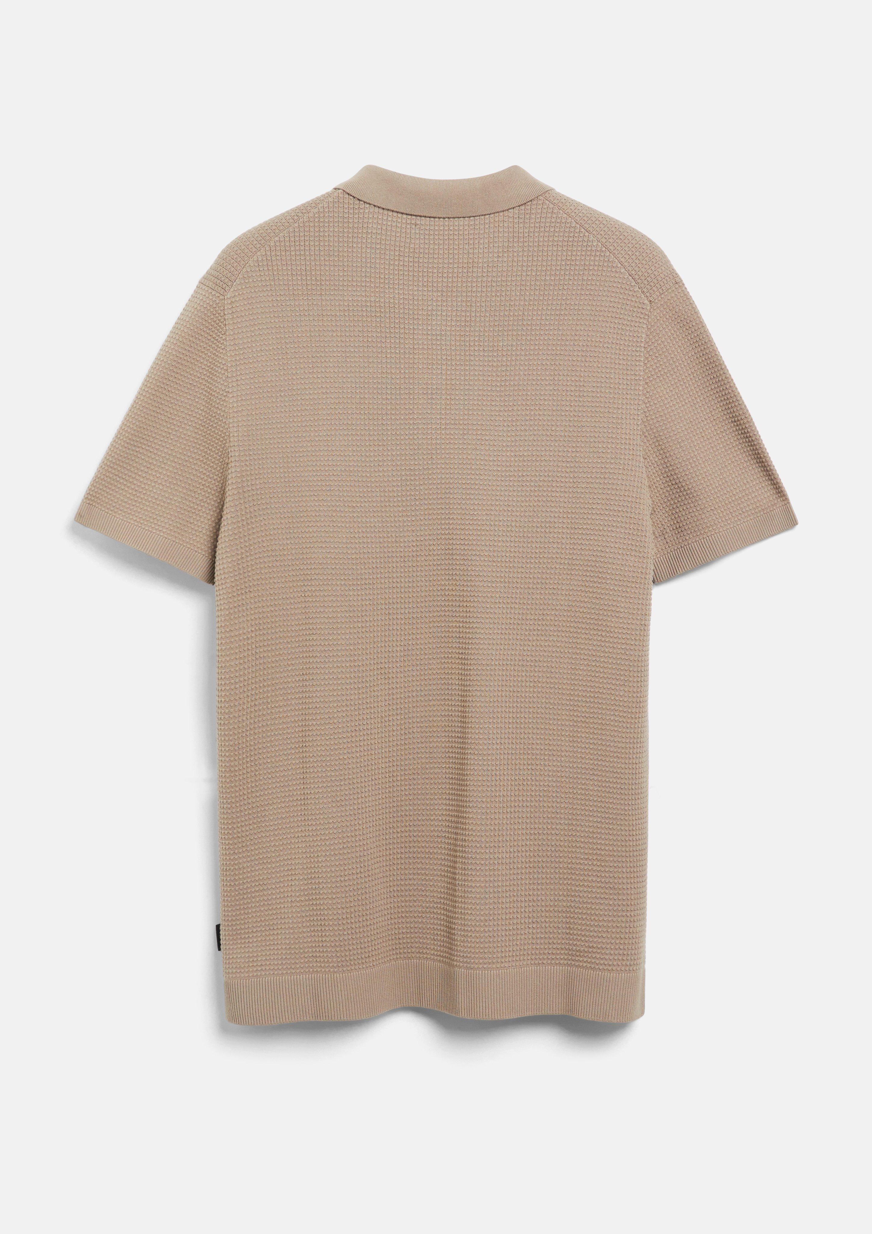 Hommes Polo en maille finement texturée en brun de s.Oliver BLACK LABEL