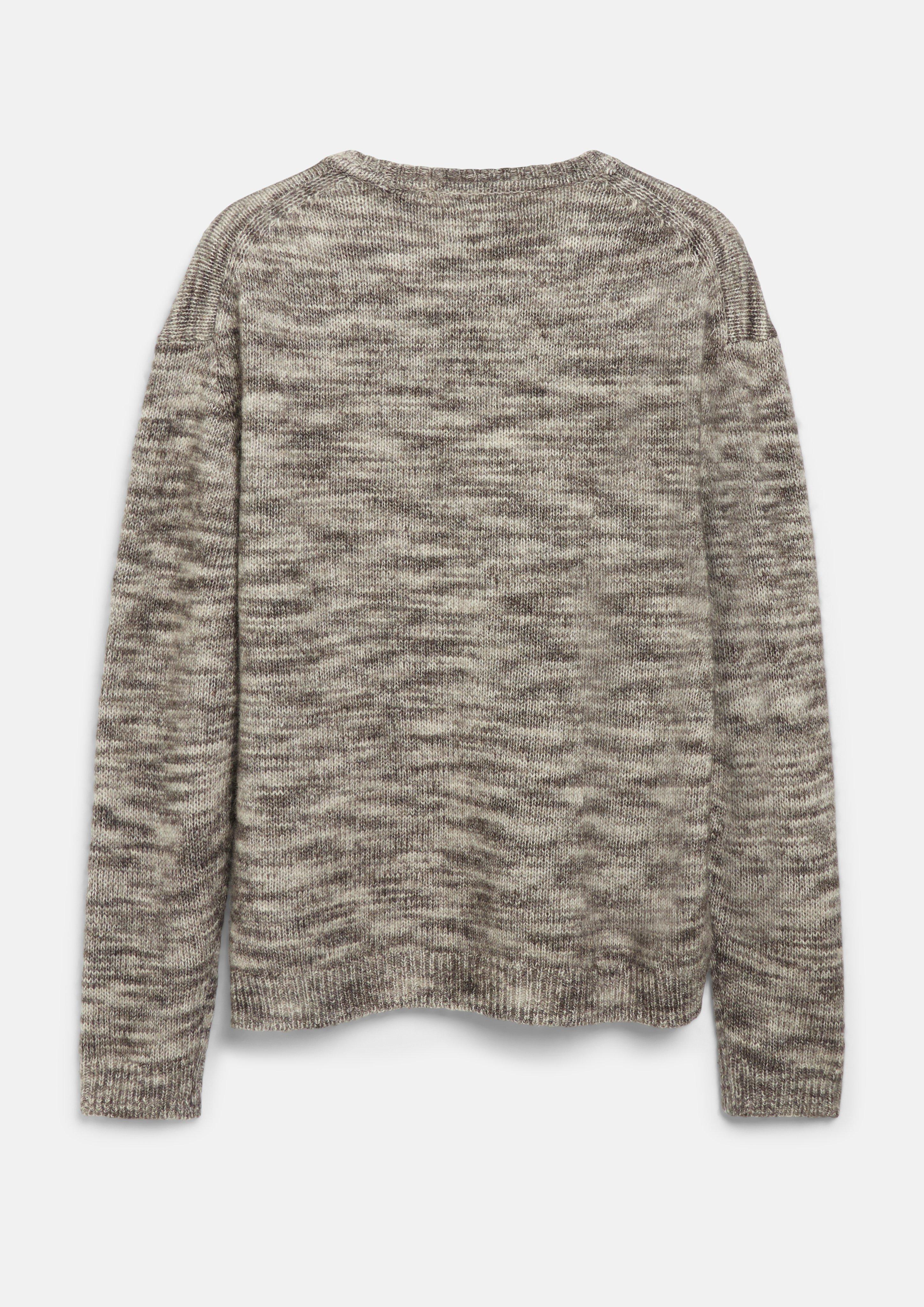 Men Melange wool blend sweater in a modern fit in beige by s.Oliver BLACK LABEL