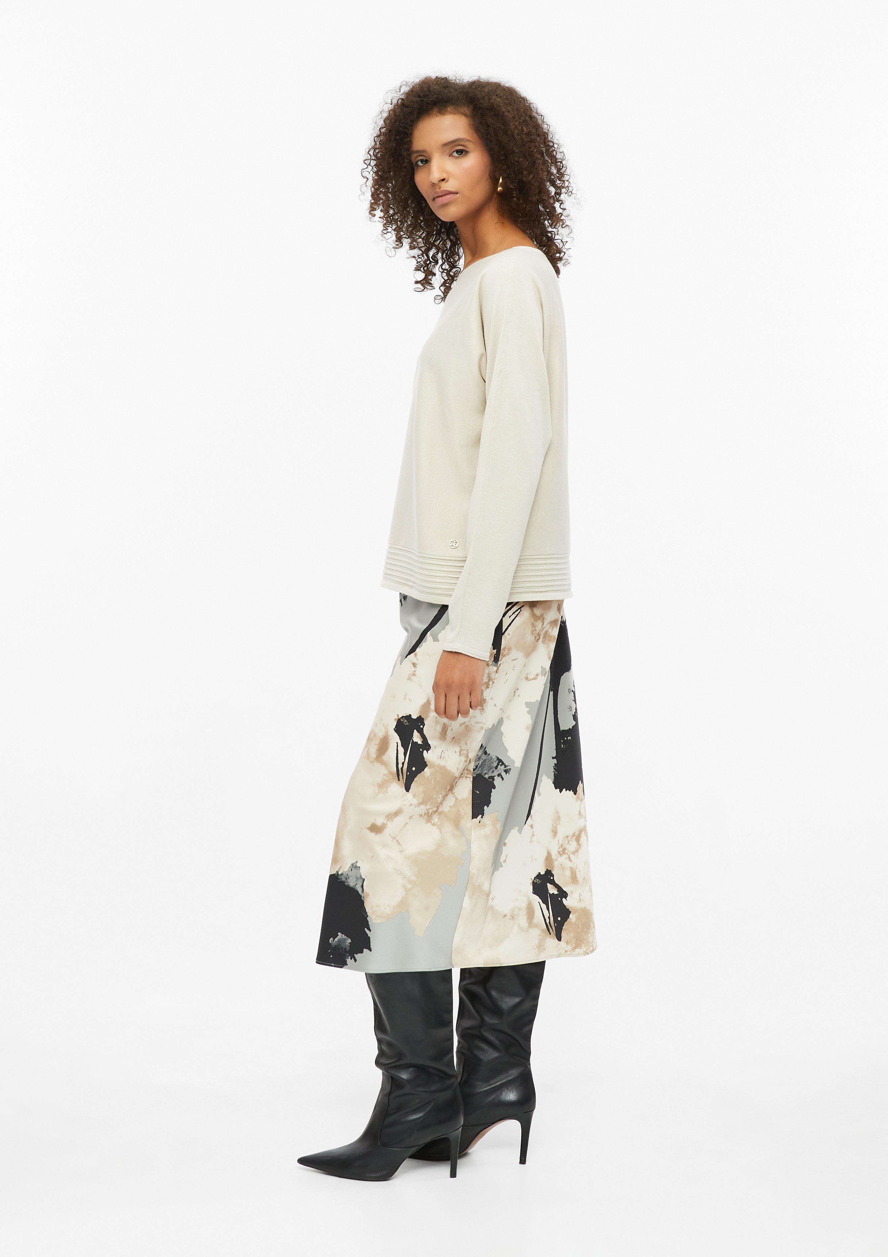 Dames Gebreide trui met boothals in een relaxte pasvorm in beige van s.Oliver BLACK LABEL