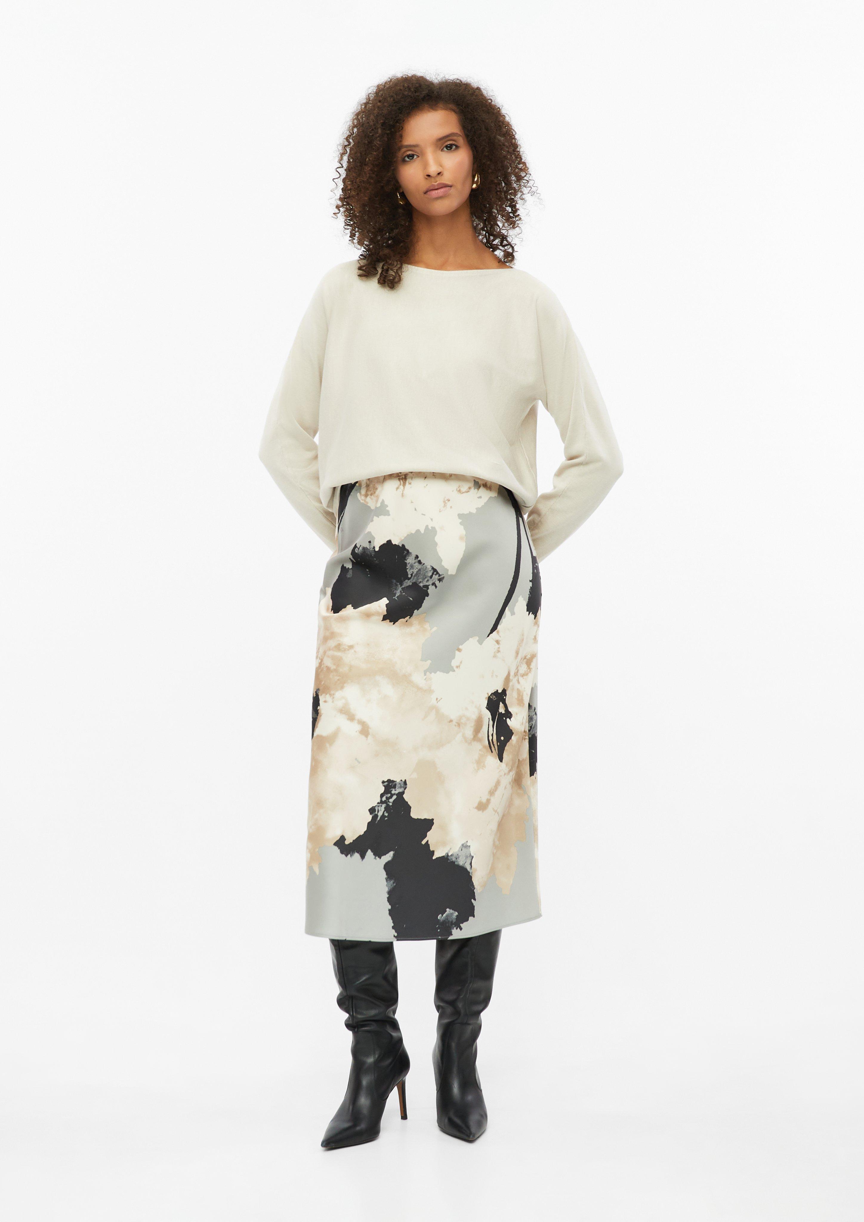 Dames Gebreide trui met boothals in een relaxte pasvorm in beige van s.Oliver BLACK LABEL