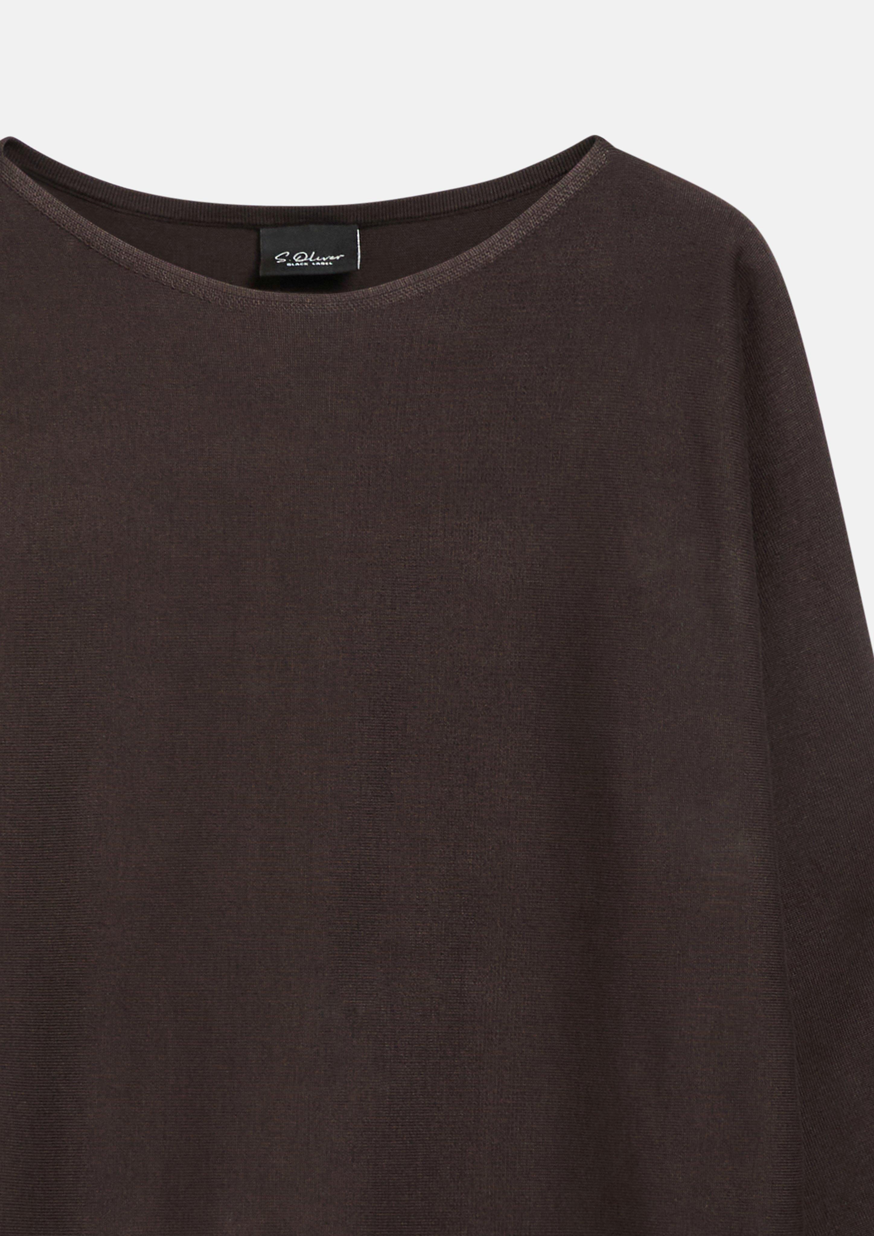 Dames Gebreide trui met boothals in een relaxte pasvorm in bruin van s.Oliver BLACK LABEL
