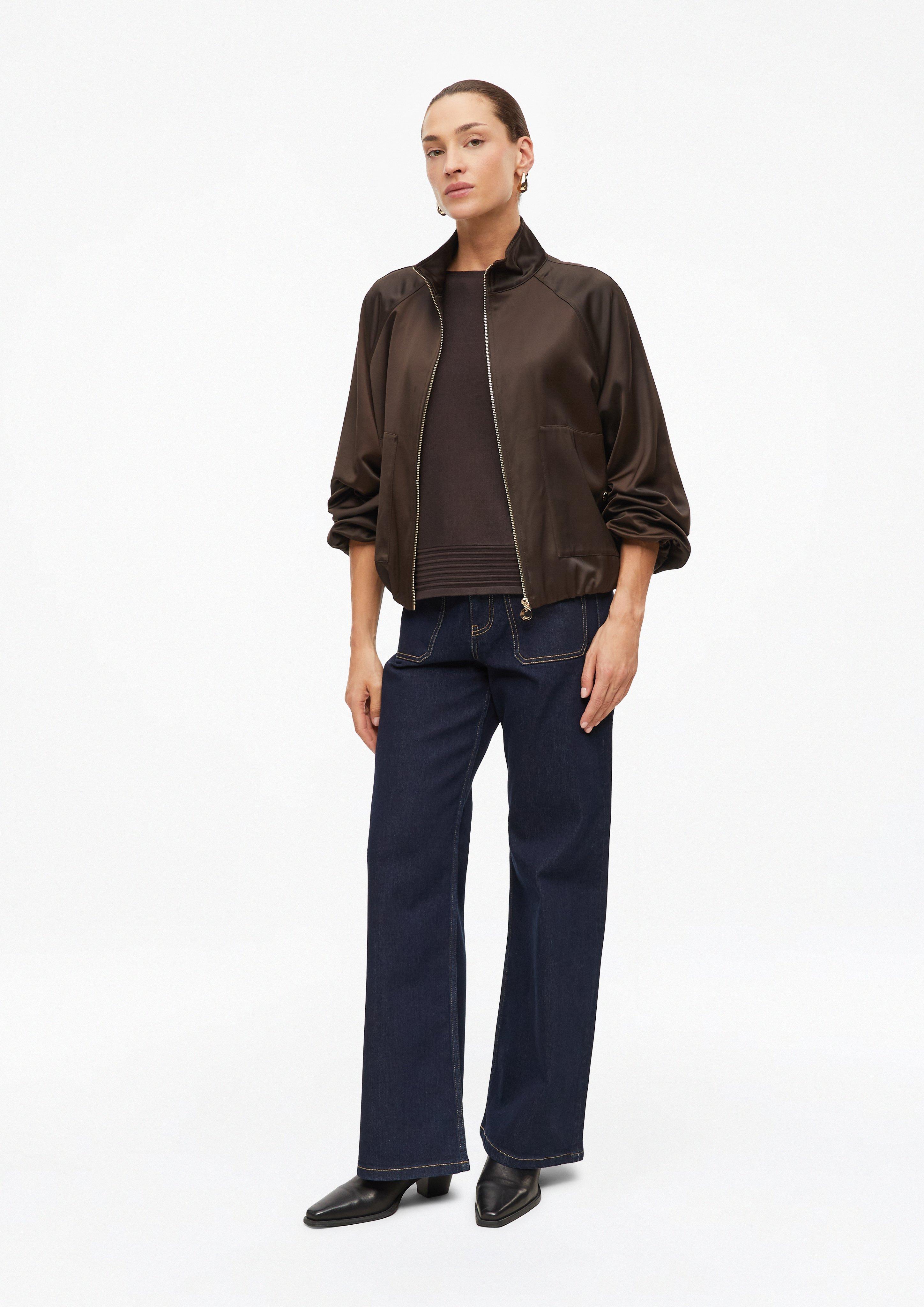 Dames Gebreide trui met boothals in een relaxte pasvorm in bruin van s.Oliver BLACK LABEL