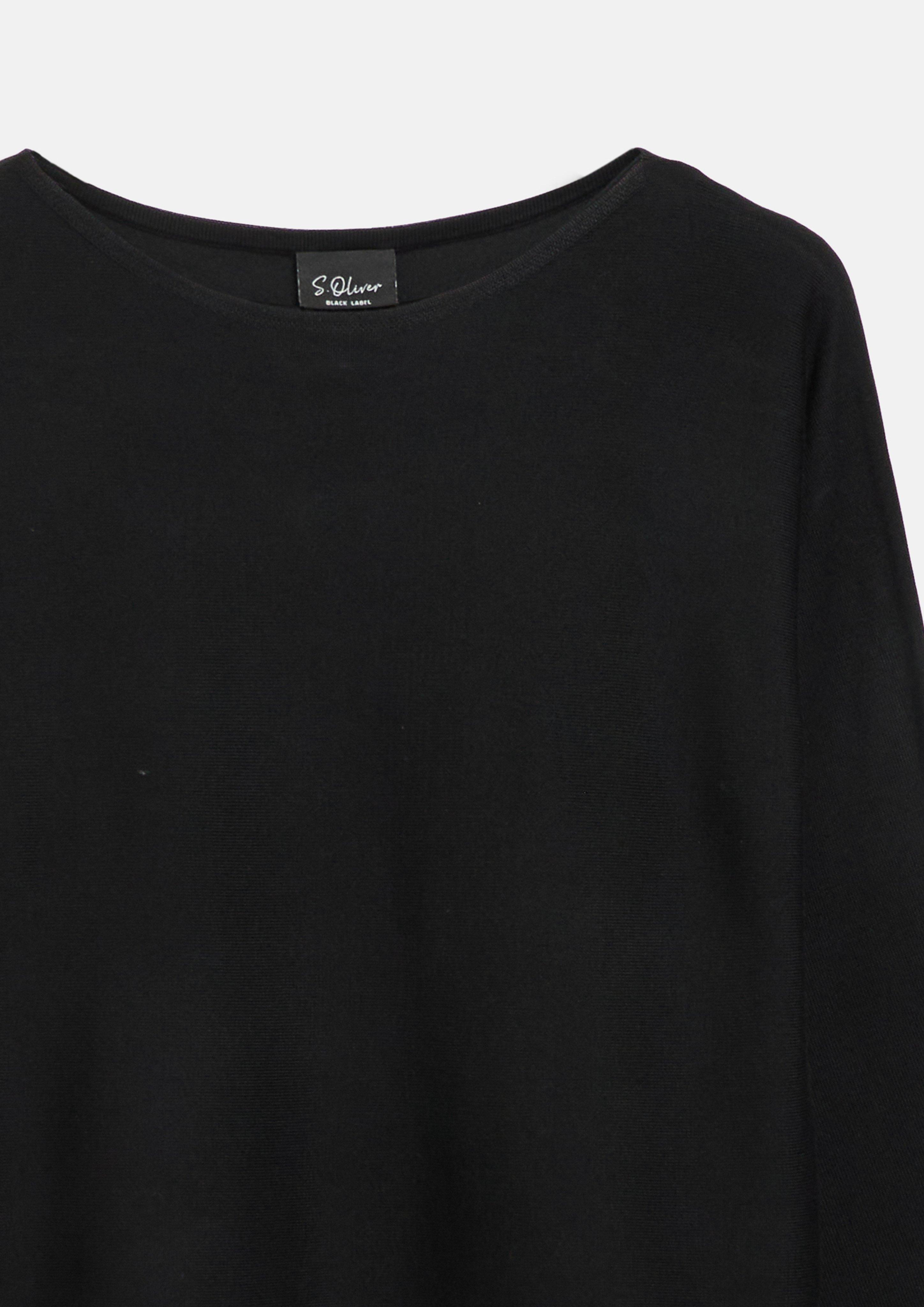 Dámy Pletený pulovr s lodičkovým výstřihem, střih Relaxed Fit v barvě černá od s.Oliver BLACK LABEL