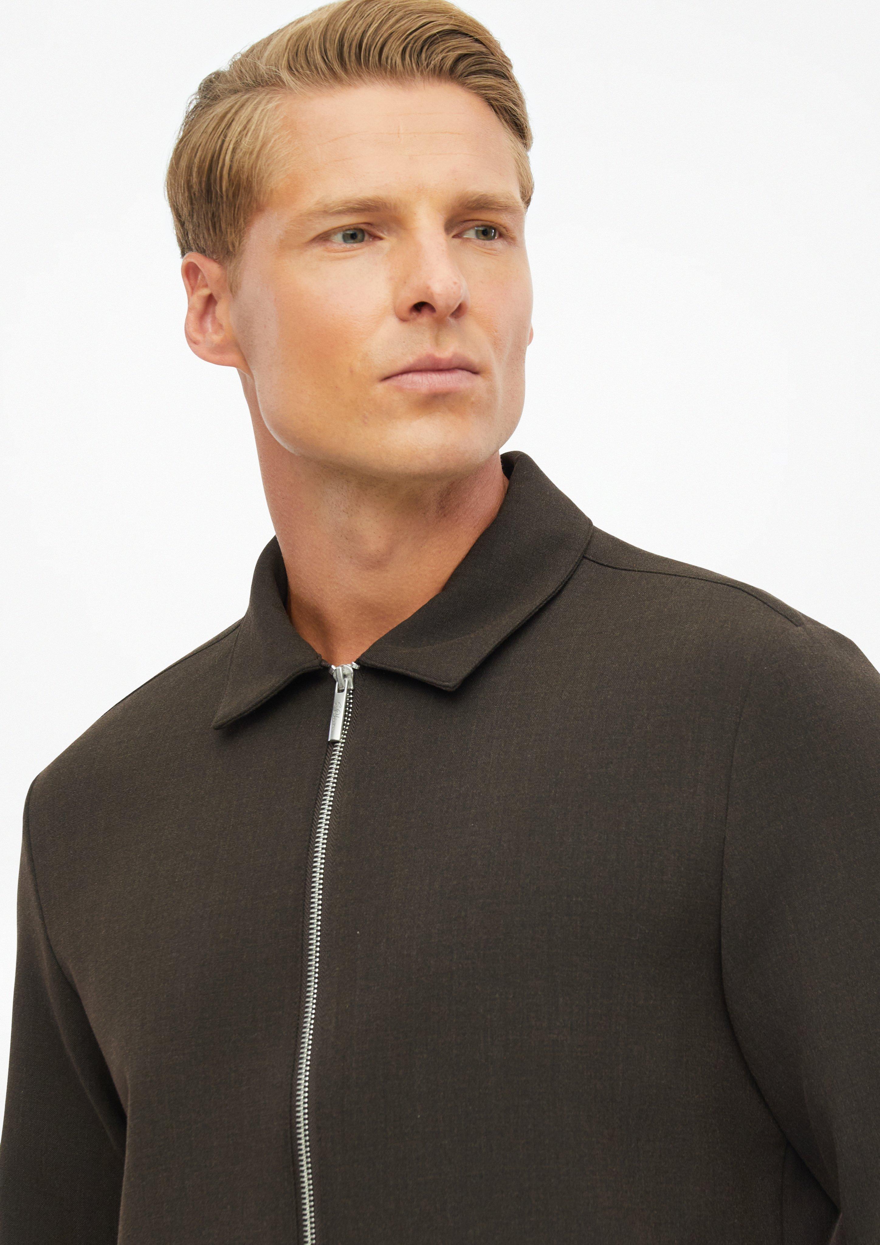 Herren Jacke in Wolloptik mit Eingrifftaschen in braun von s.Oliver BLACK LABEL