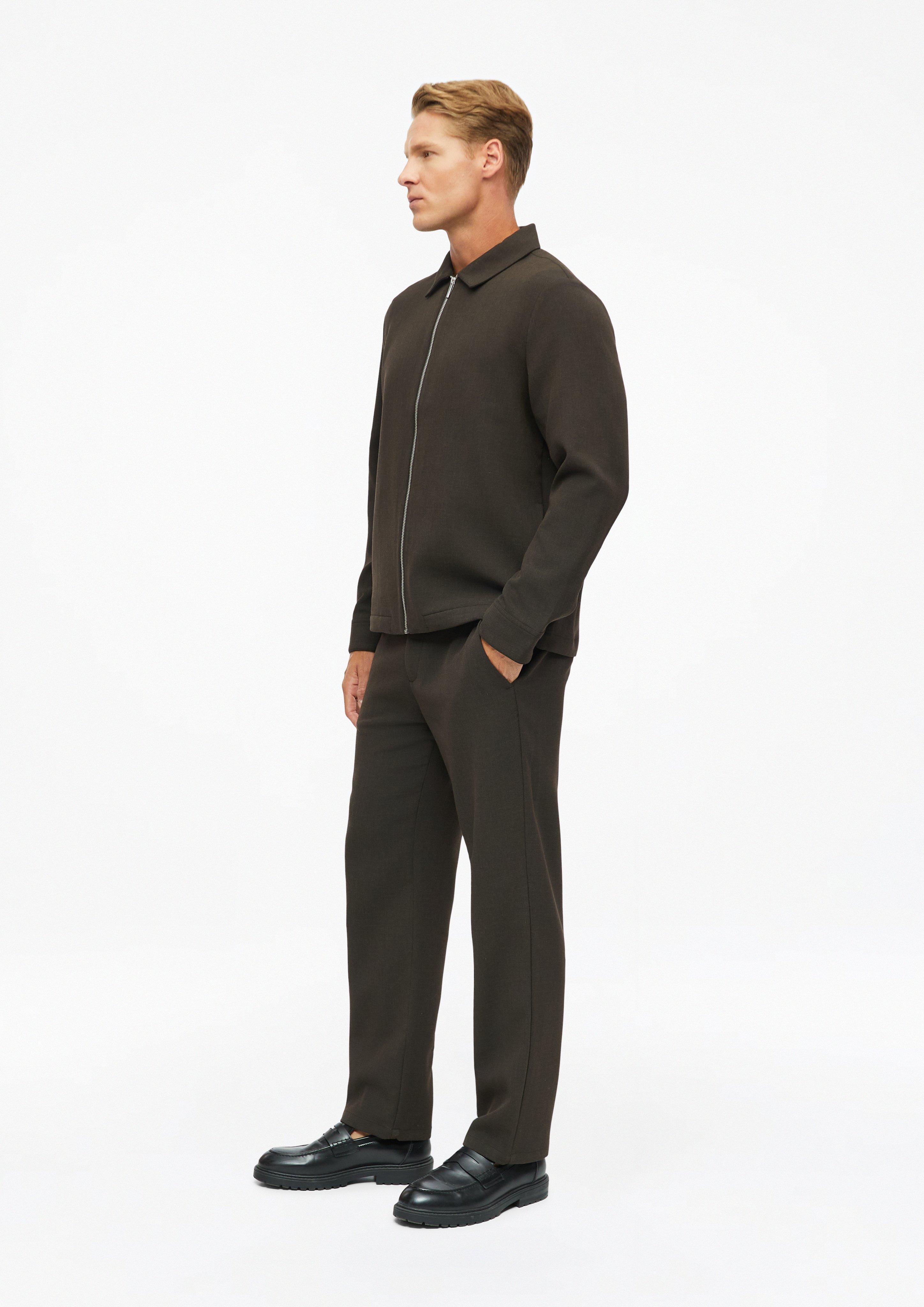 Herren Jacke in Wolloptik mit Eingrifftaschen in braun von s.Oliver BLACK LABEL