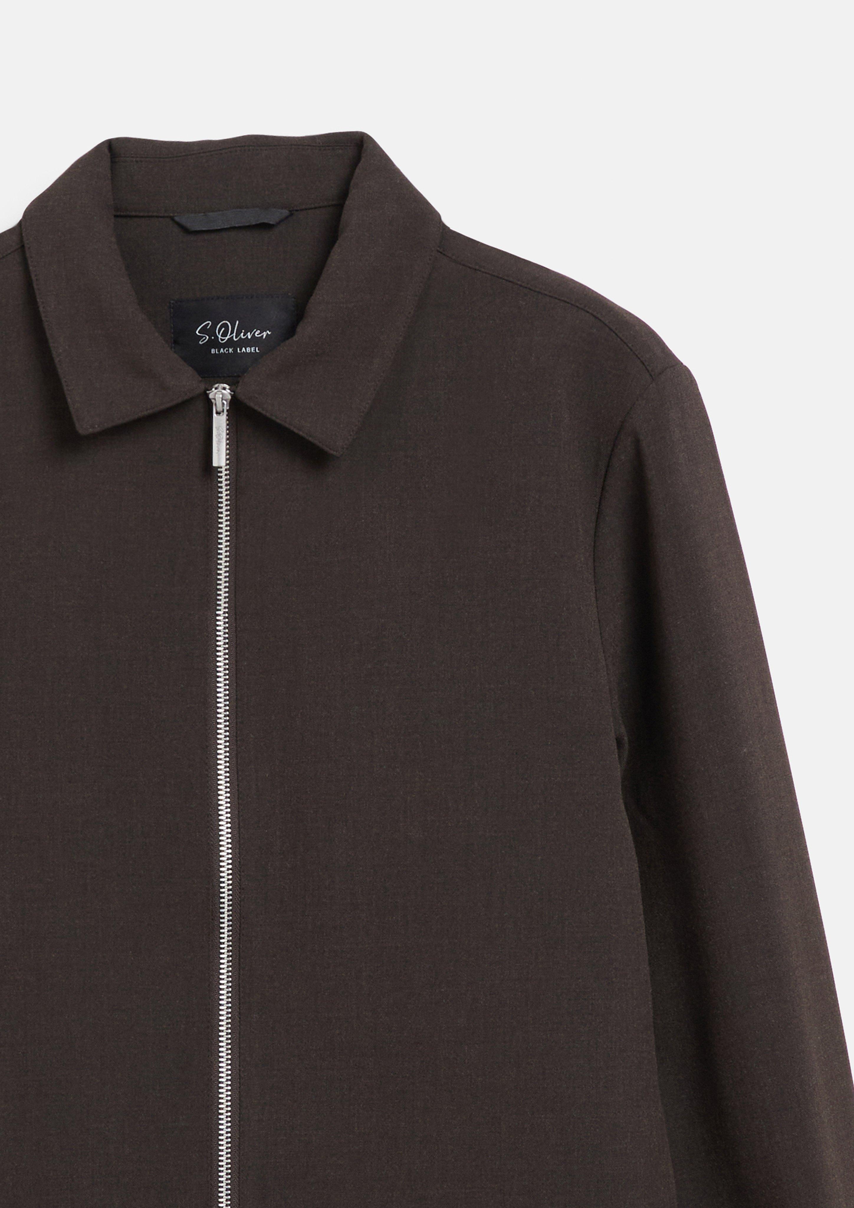 Herren Jacke in Wolloptik mit Eingrifftaschen in braun von s.Oliver BLACK LABEL