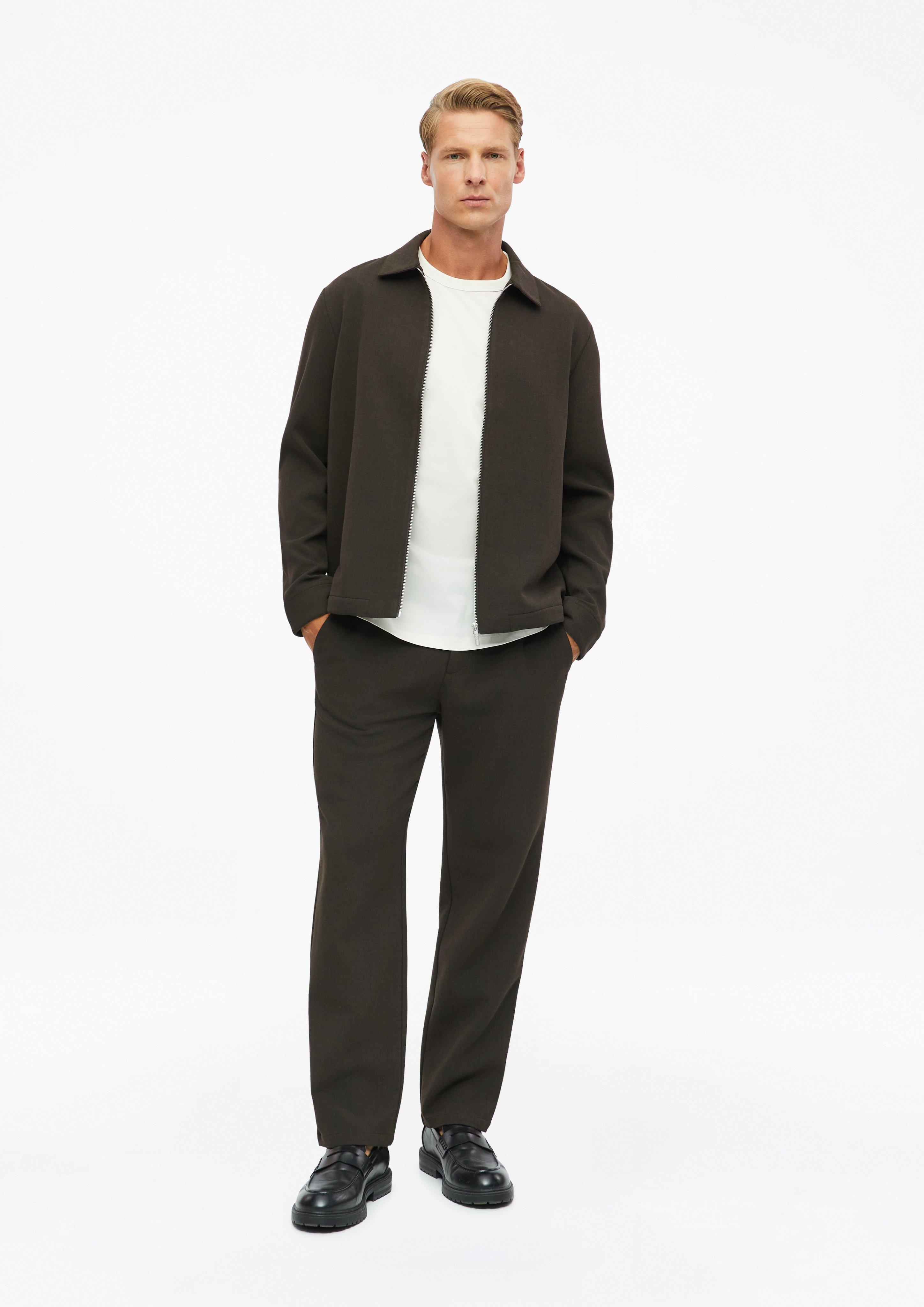 Herren Jacke in Wolloptik mit Eingrifftaschen in braun von s.Oliver BLACK LABEL