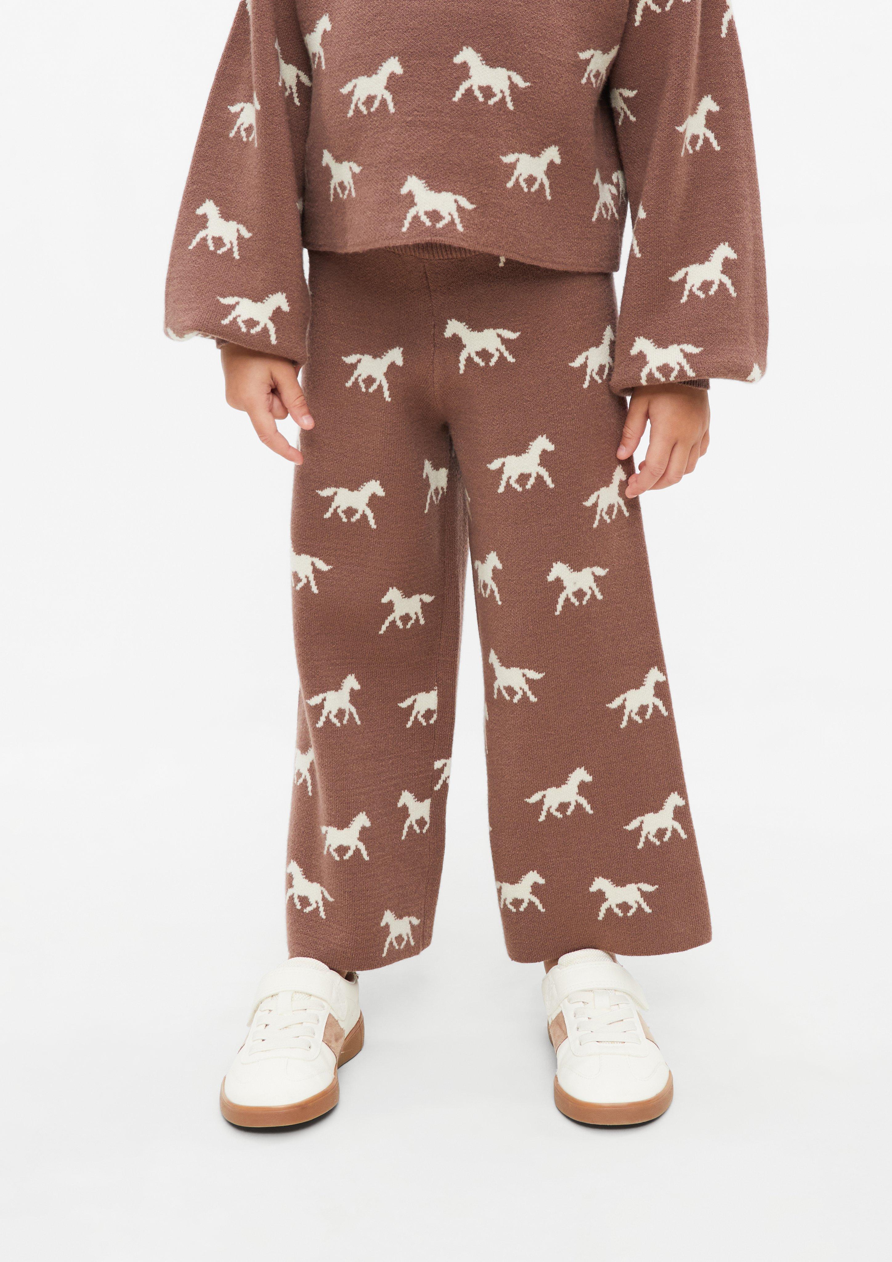 Junior Pantalon en maille à jambes larges avec motif marqueté en brun de s.Oliver