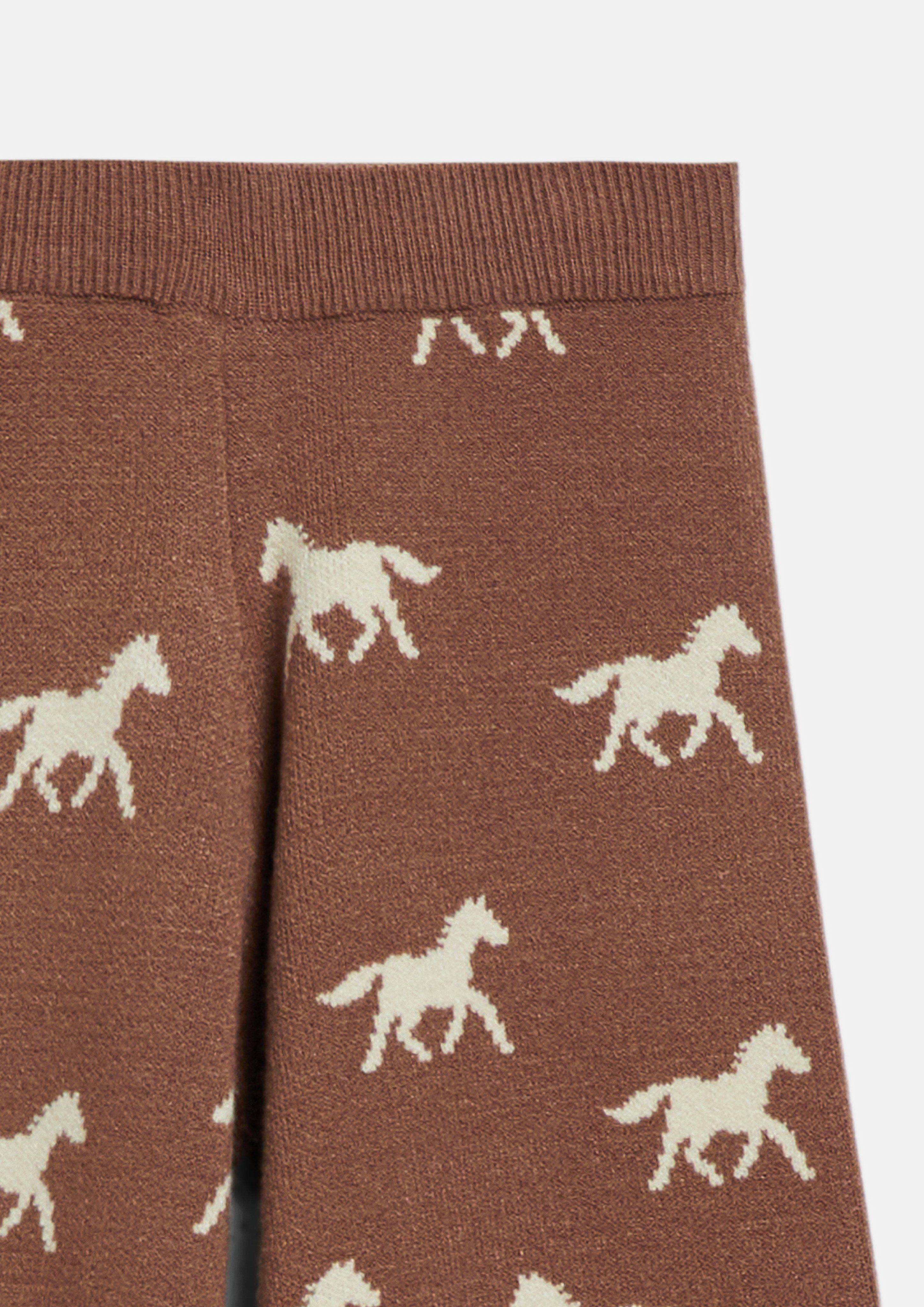 Junior Pantalon en maille à jambes larges avec motif marqueté en brun de s.Oliver
