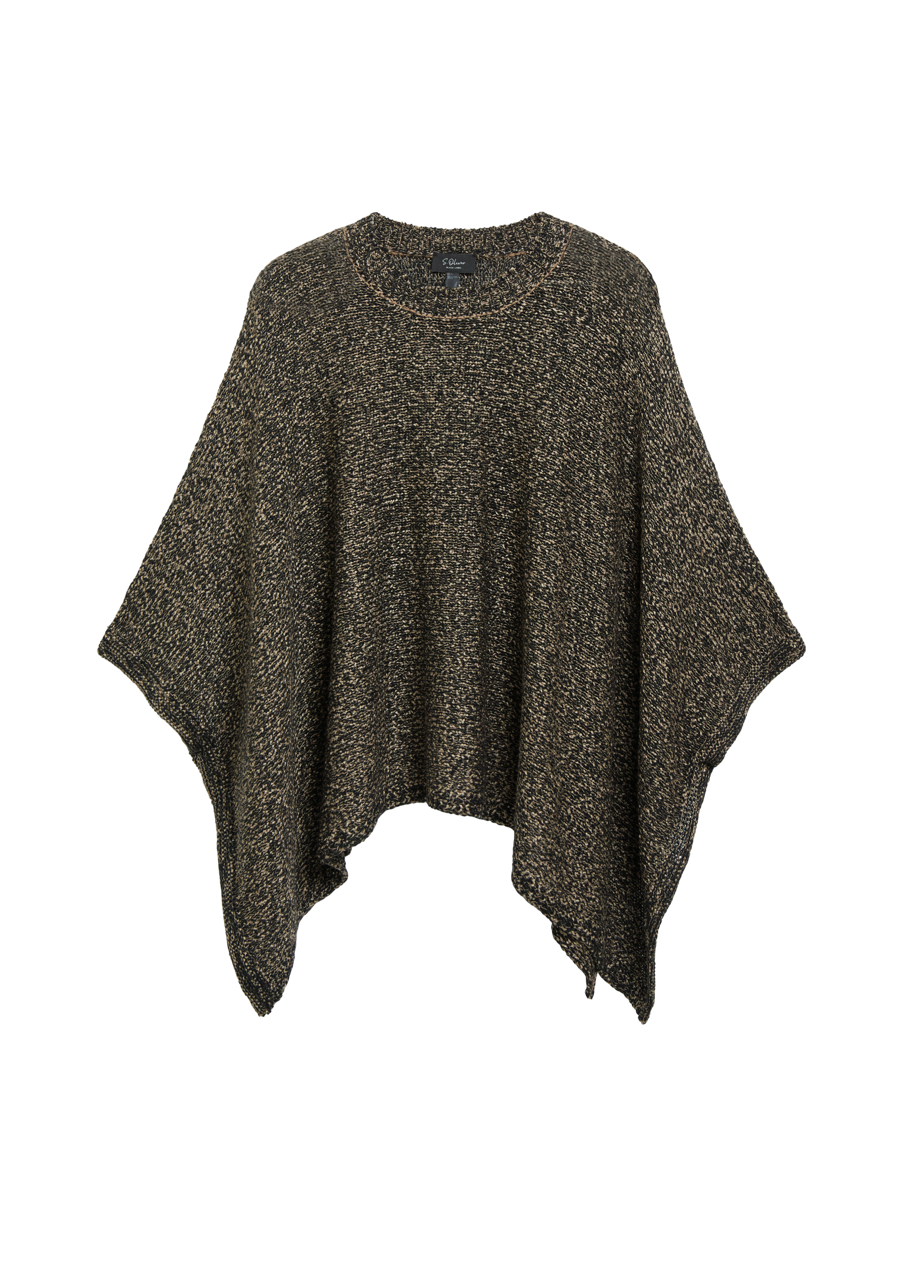 Strick-Poncho in Bicolor-Optik