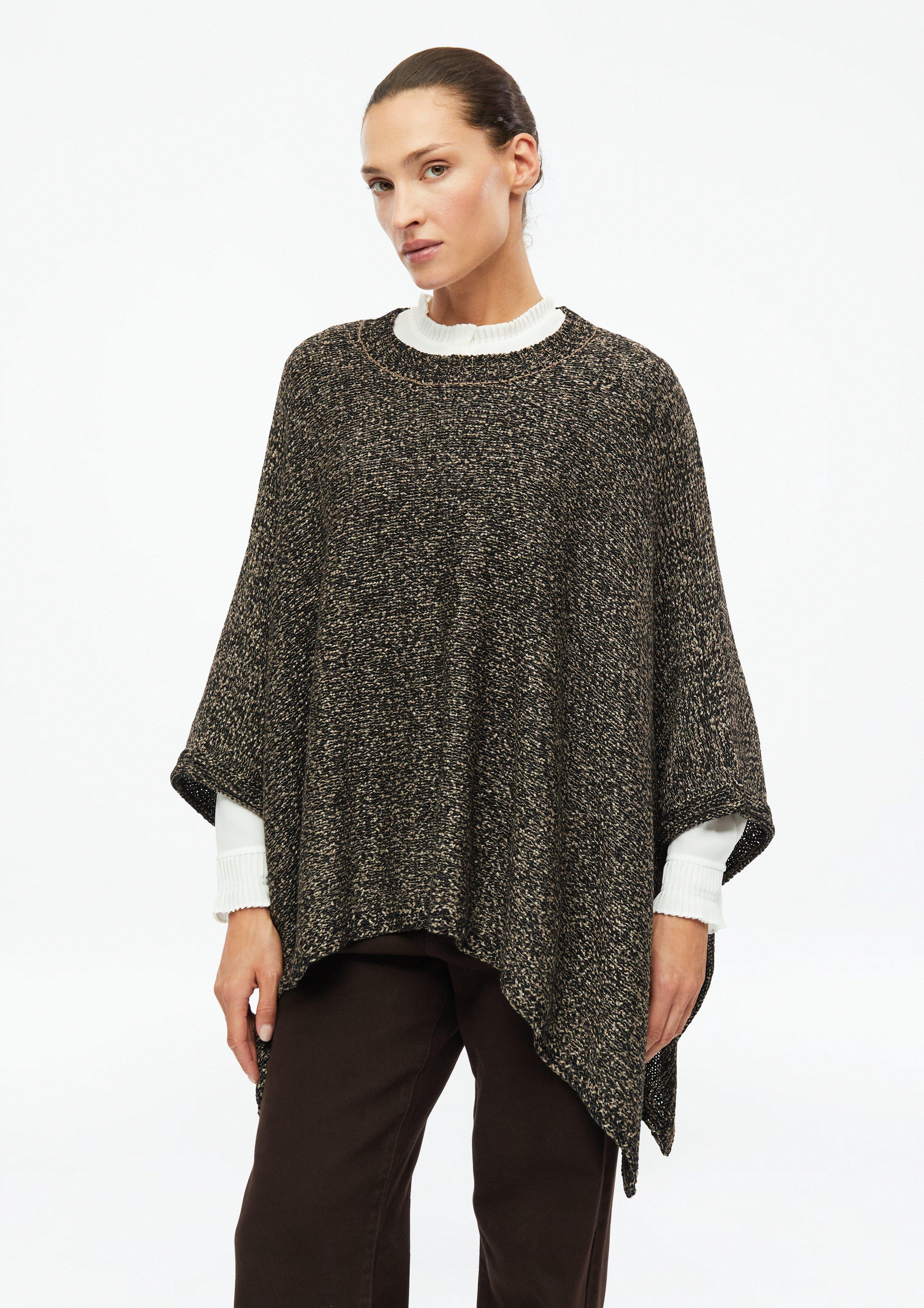 Strick-Poncho in Bicolor-Optik in Farbe sandfarben von s.Oliver BLACK LABEL