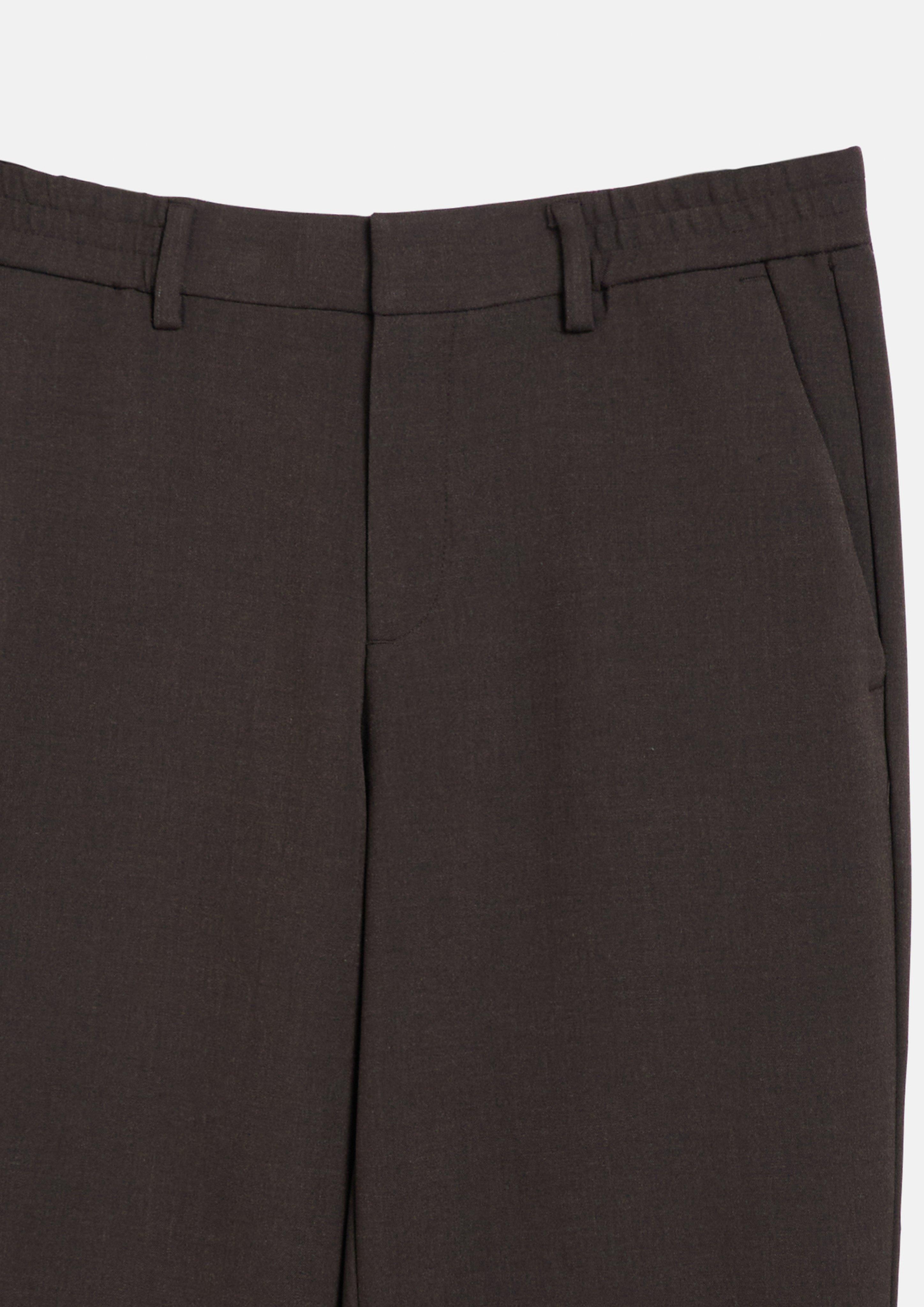 Men Wool-look pants with an elastic waistband in brown by s.Oliver BLACK LABEL