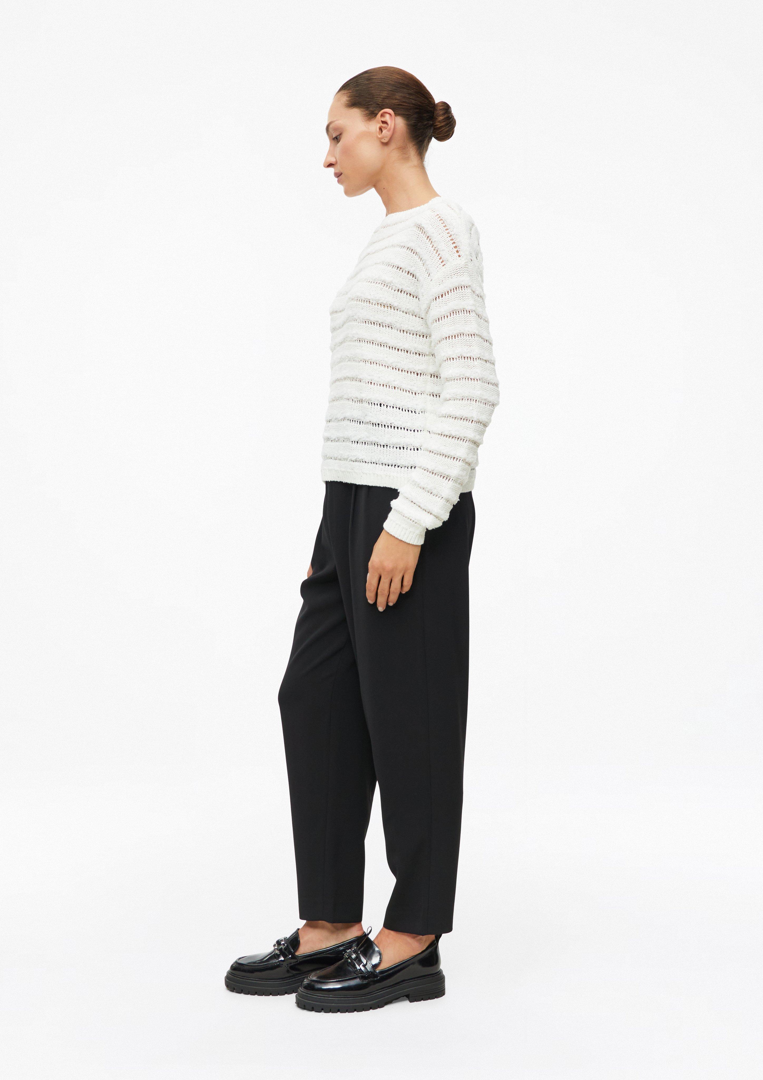 Damen Leicht transparenter Pullover mit Ajourmuster und Pailletten in creme von s.Oliver BLACK LABEL
