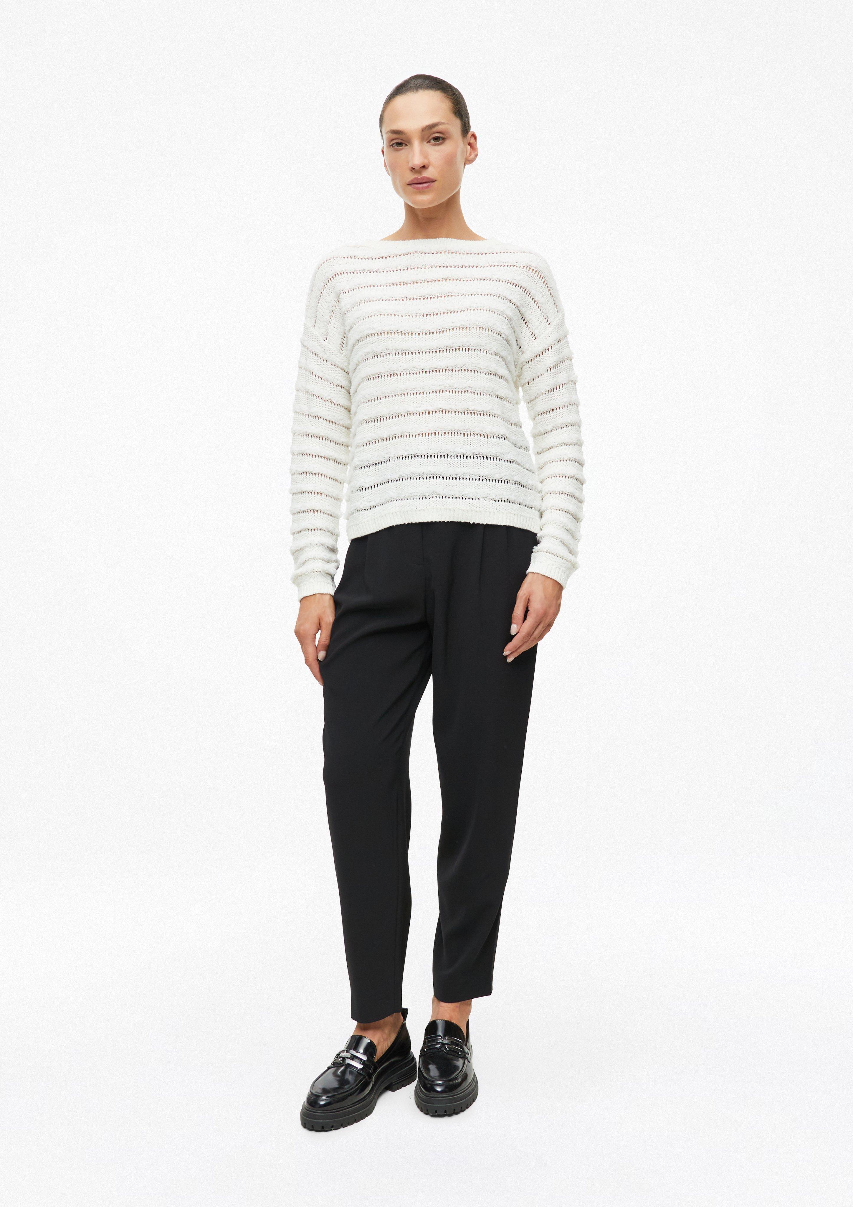 Damen Leicht transparenter Pullover mit Ajourmuster und Pailletten in creme von s.Oliver BLACK LABEL