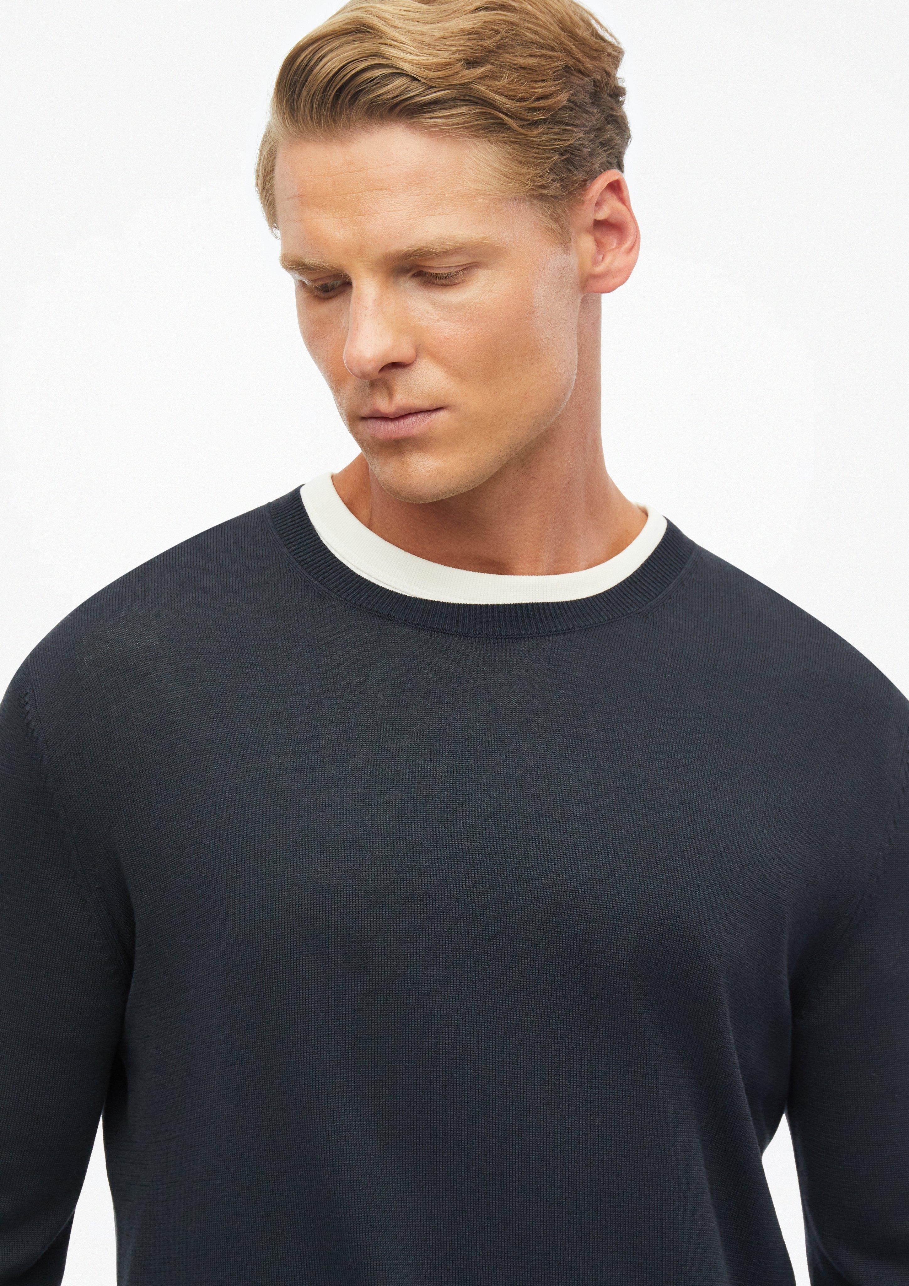 Heren Zachte trui van een mix van katoen en modal in blauw van s.Oliver BLACK LABEL