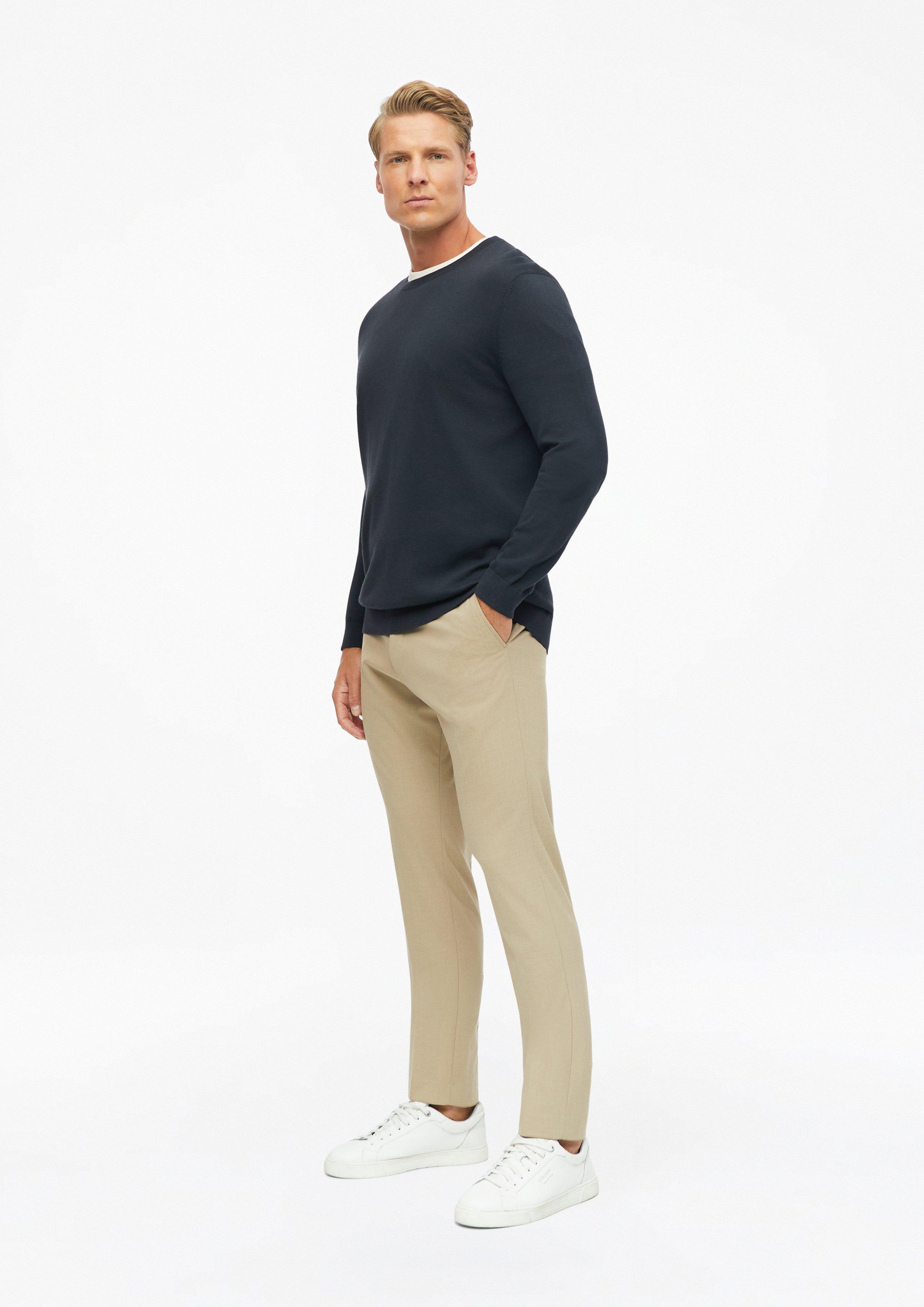 Heren Zachte trui van een mix van katoen en modal in blauw van s.Oliver BLACK LABEL