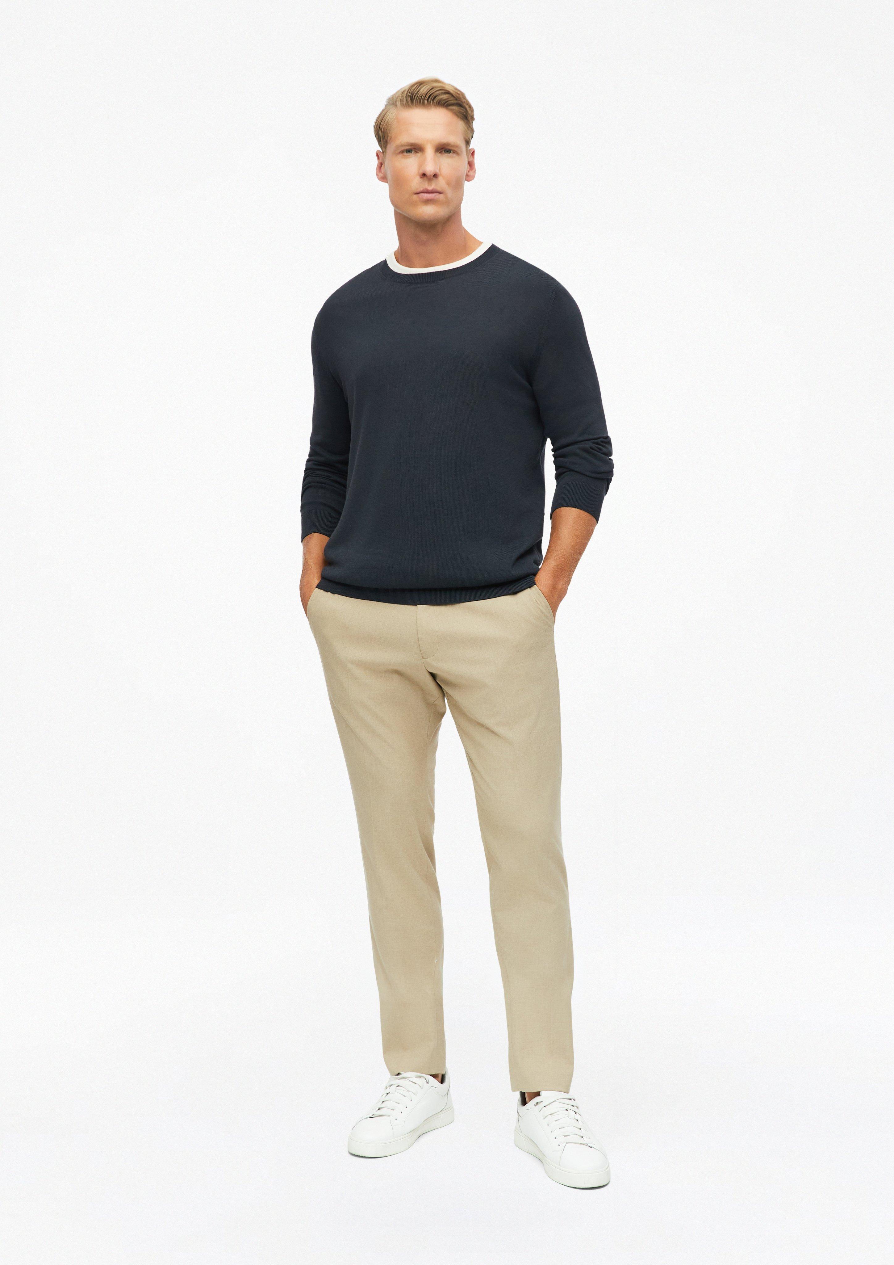 Heren Zachte trui van een mix van katoen en modal in blauw van s.Oliver BLACK LABEL