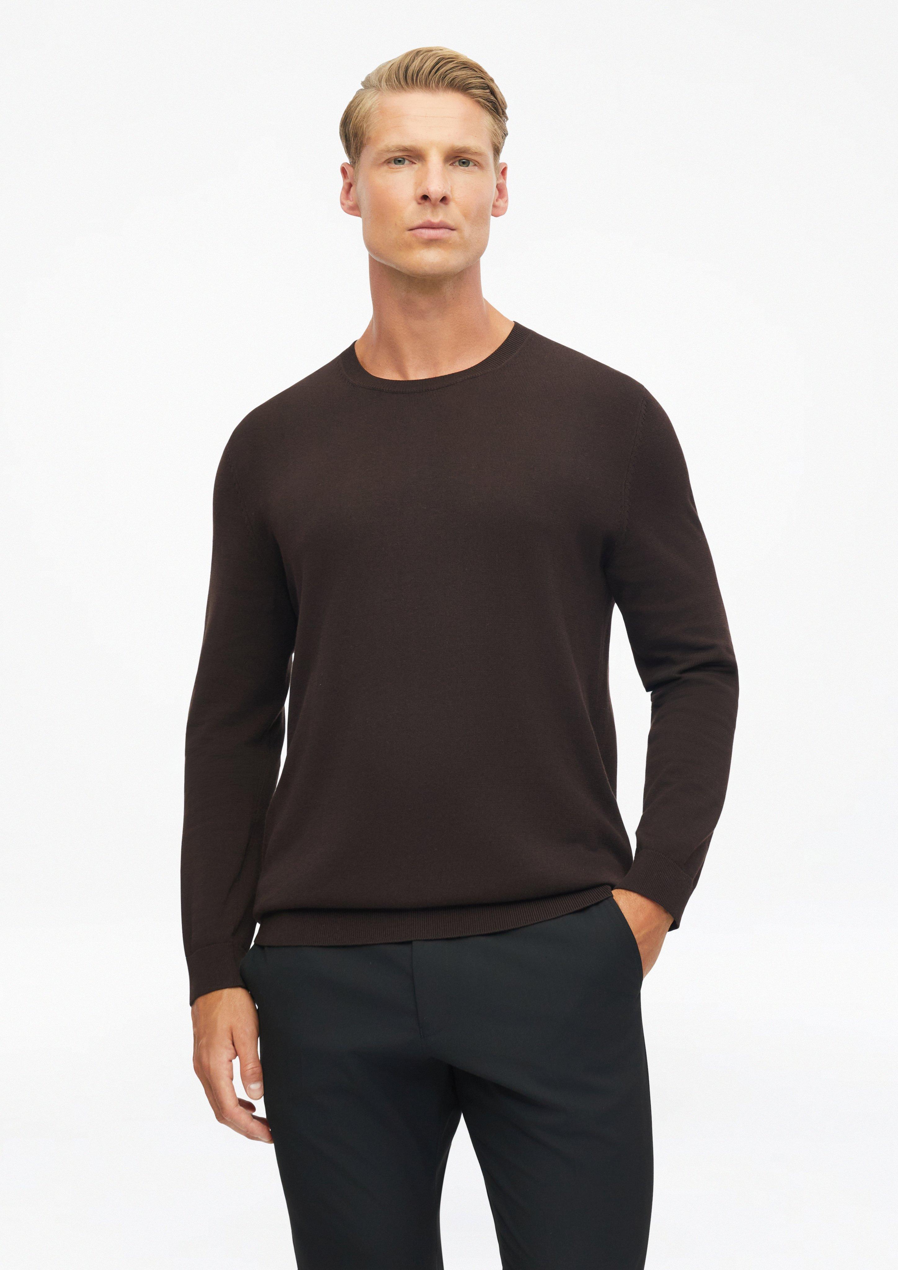 Pull doux en mélange coton-modal en marron foncé de s.Oliver BLACK LABEL