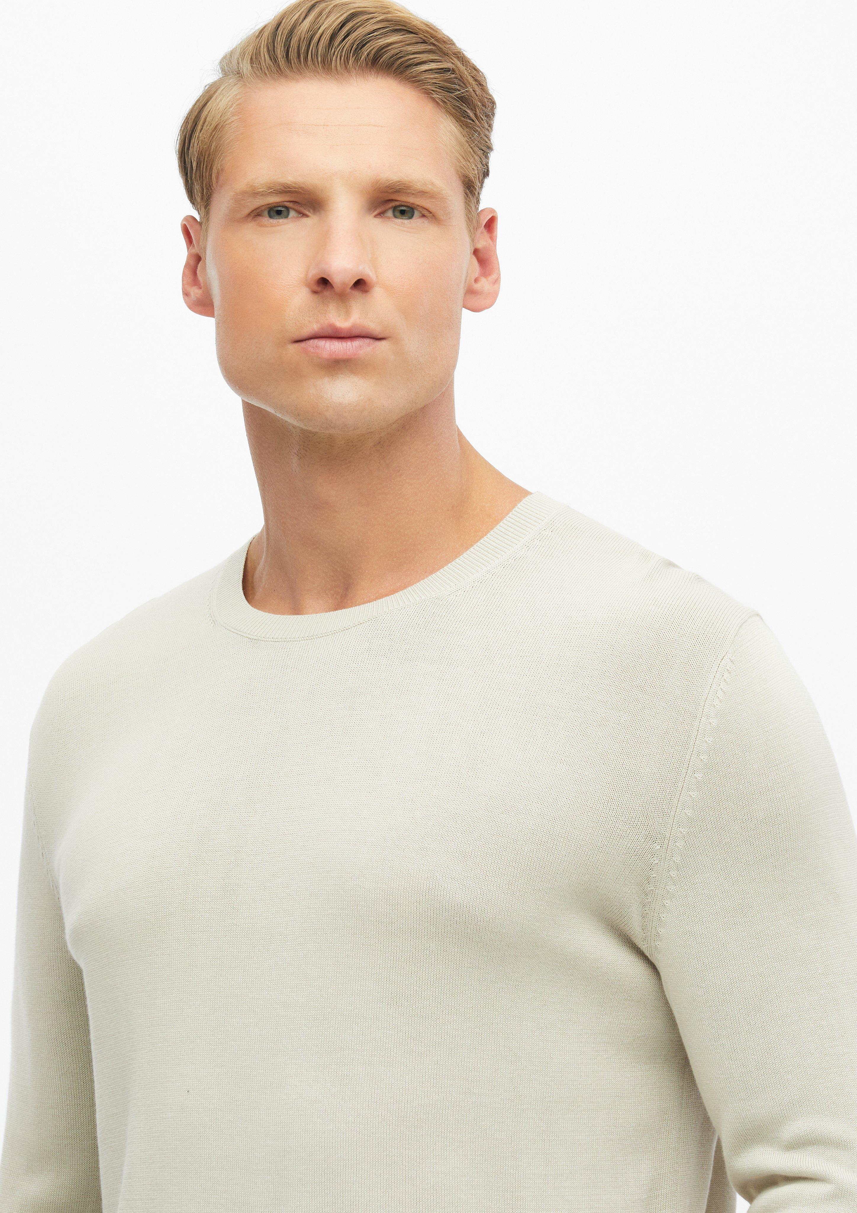 Men Soft sweater made from a cotton-modal blend in beige by s.Oliver BLACK LABEL
