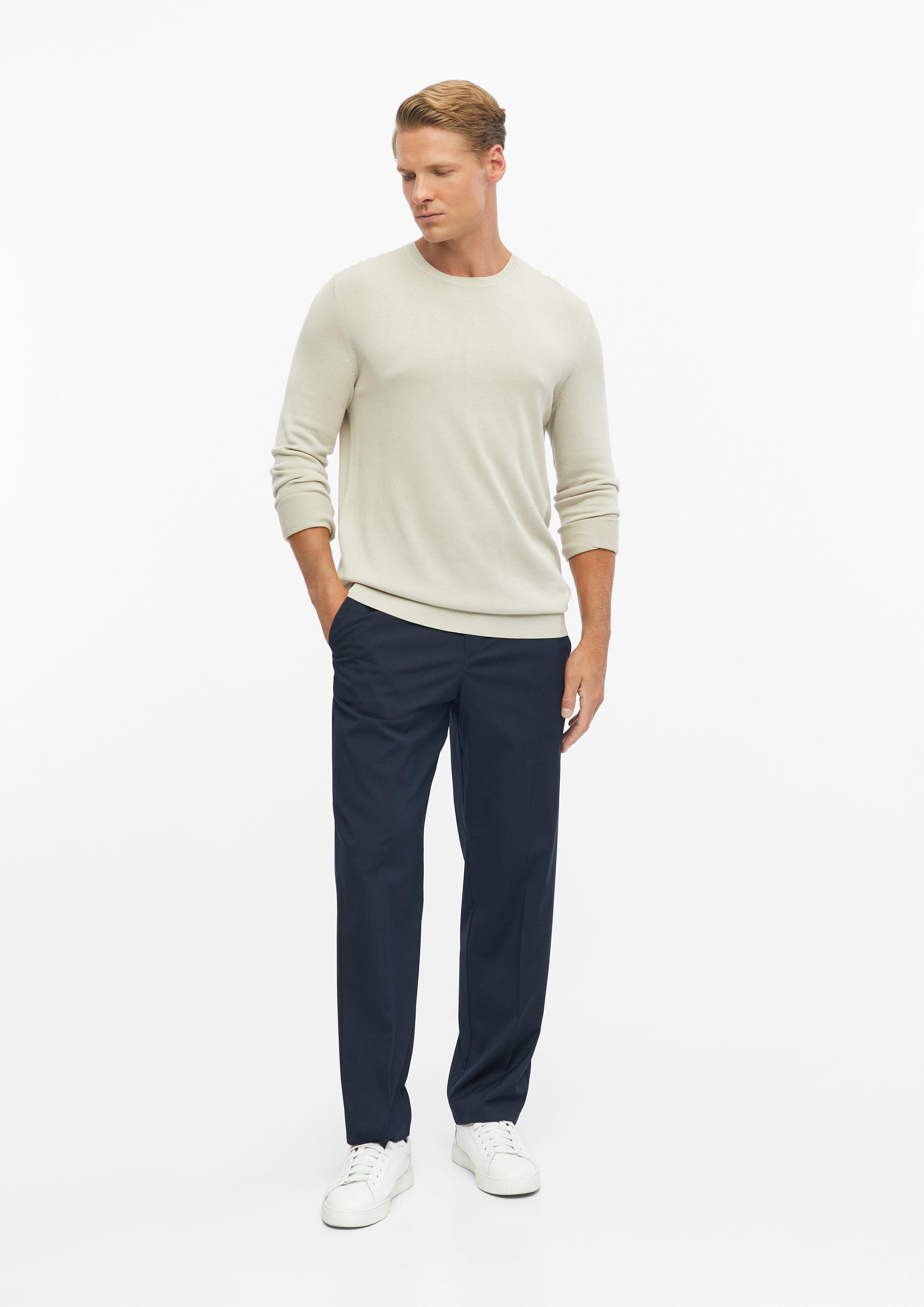 Men Soft sweater made from a cotton-modal blend in beige by s.Oliver BLACK LABEL