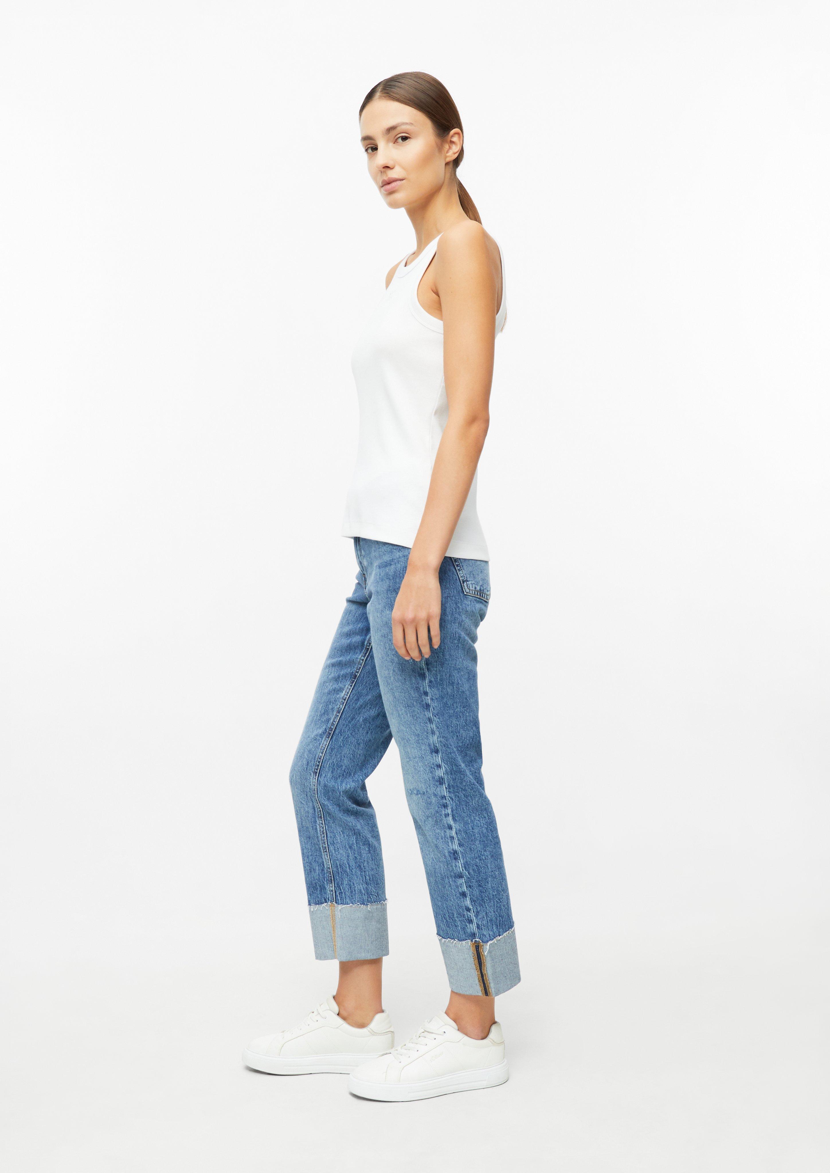 Femmes Jean court Karolin / Coupe classique / Taille mi-haute / Jambe droite / Revers fixe en bleu de s.Oliver