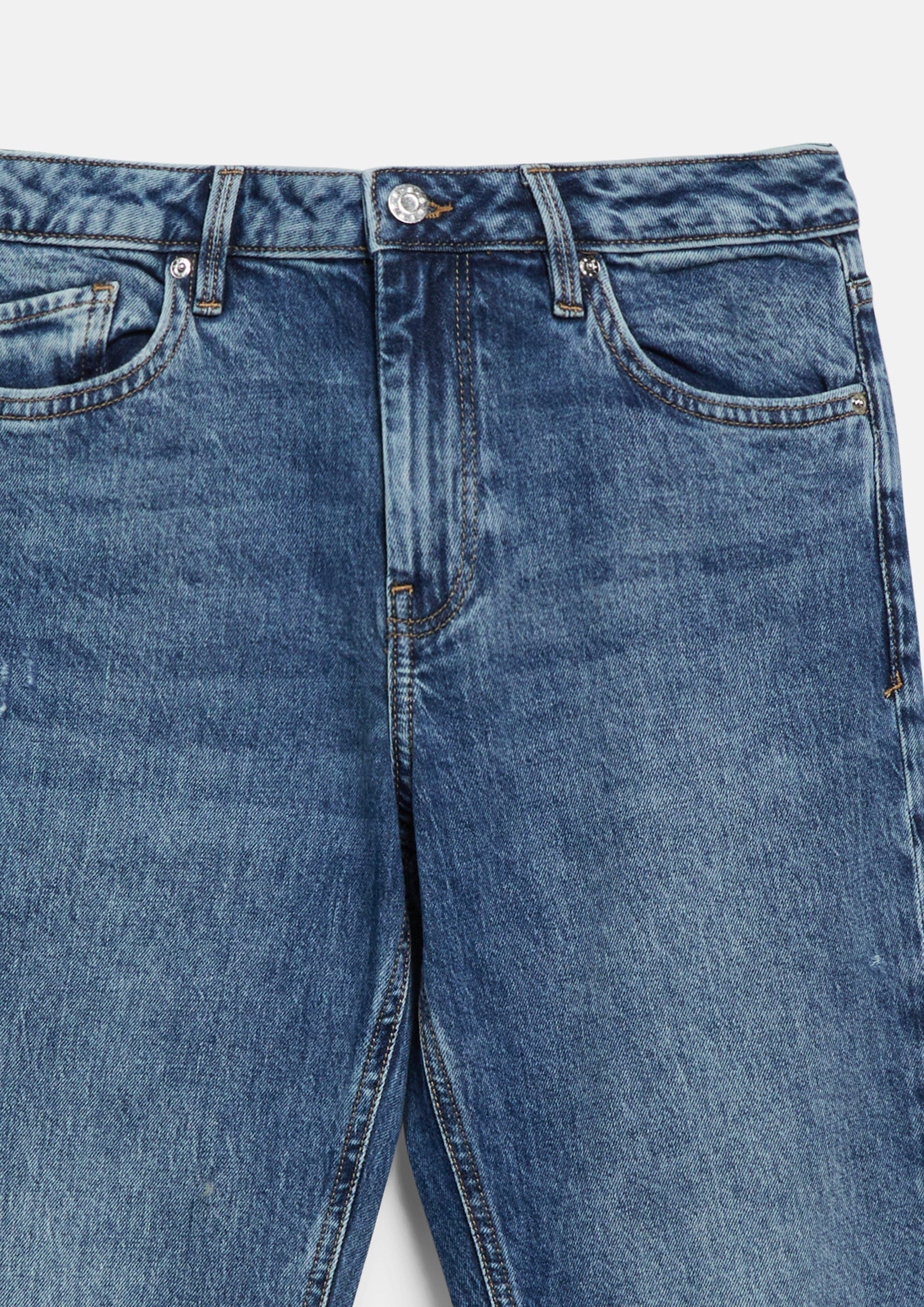 Damen Cropped Jeans Karolin / Mid Rise / Straight Fit / fixierten Umschlag in blau von s.Oliver