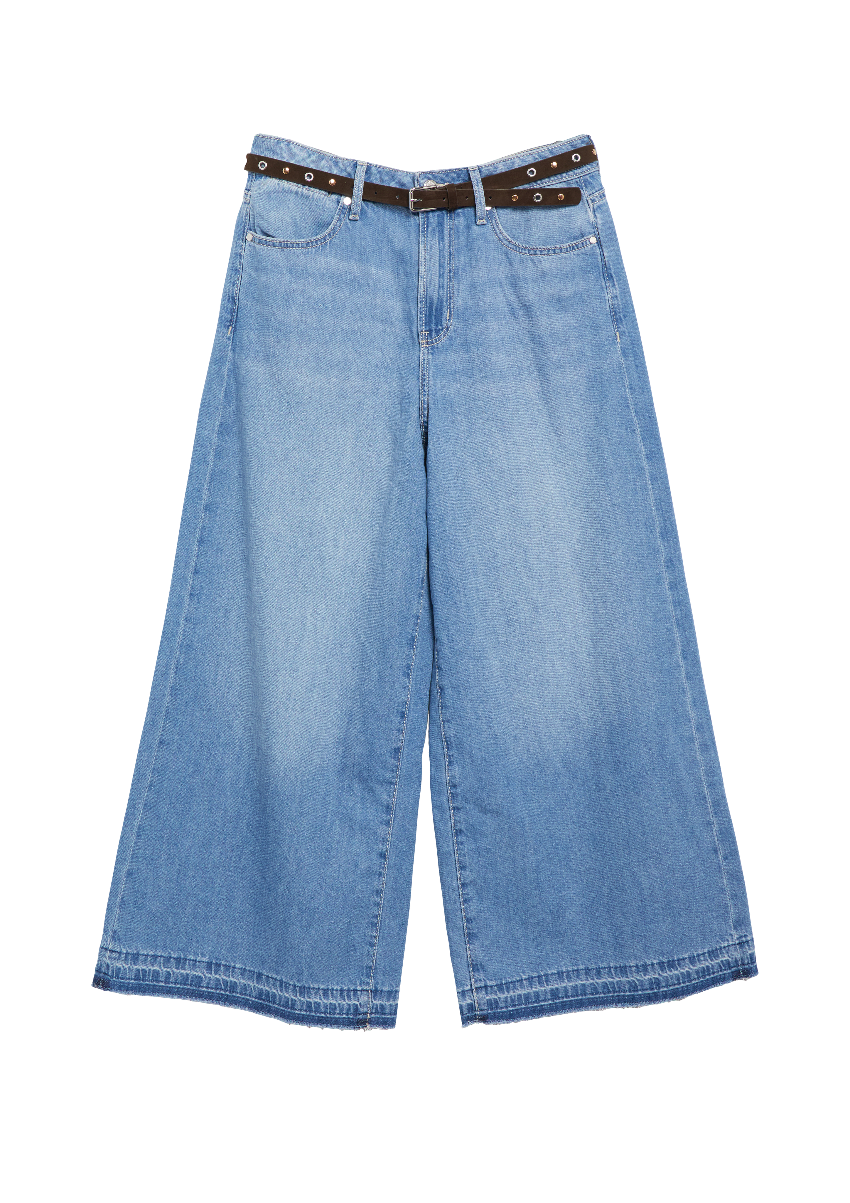Culotte / High Rise / Wide Fit / mit Nietengürtel