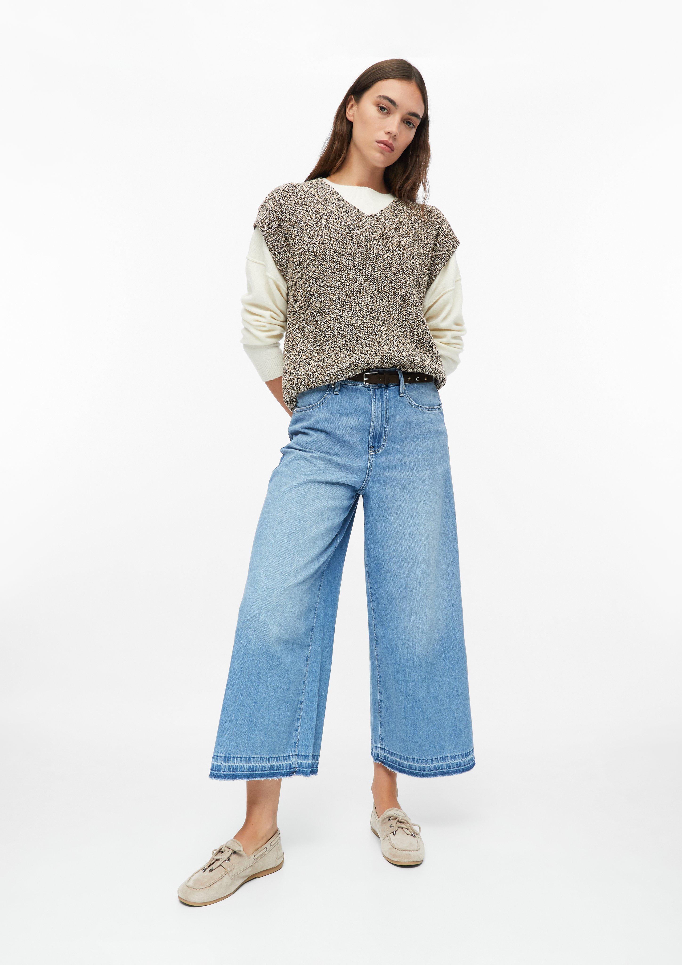 Femmes Culotte / taille haute / coupe ample / avec ceinture cloutée en bleu de s.Oliver