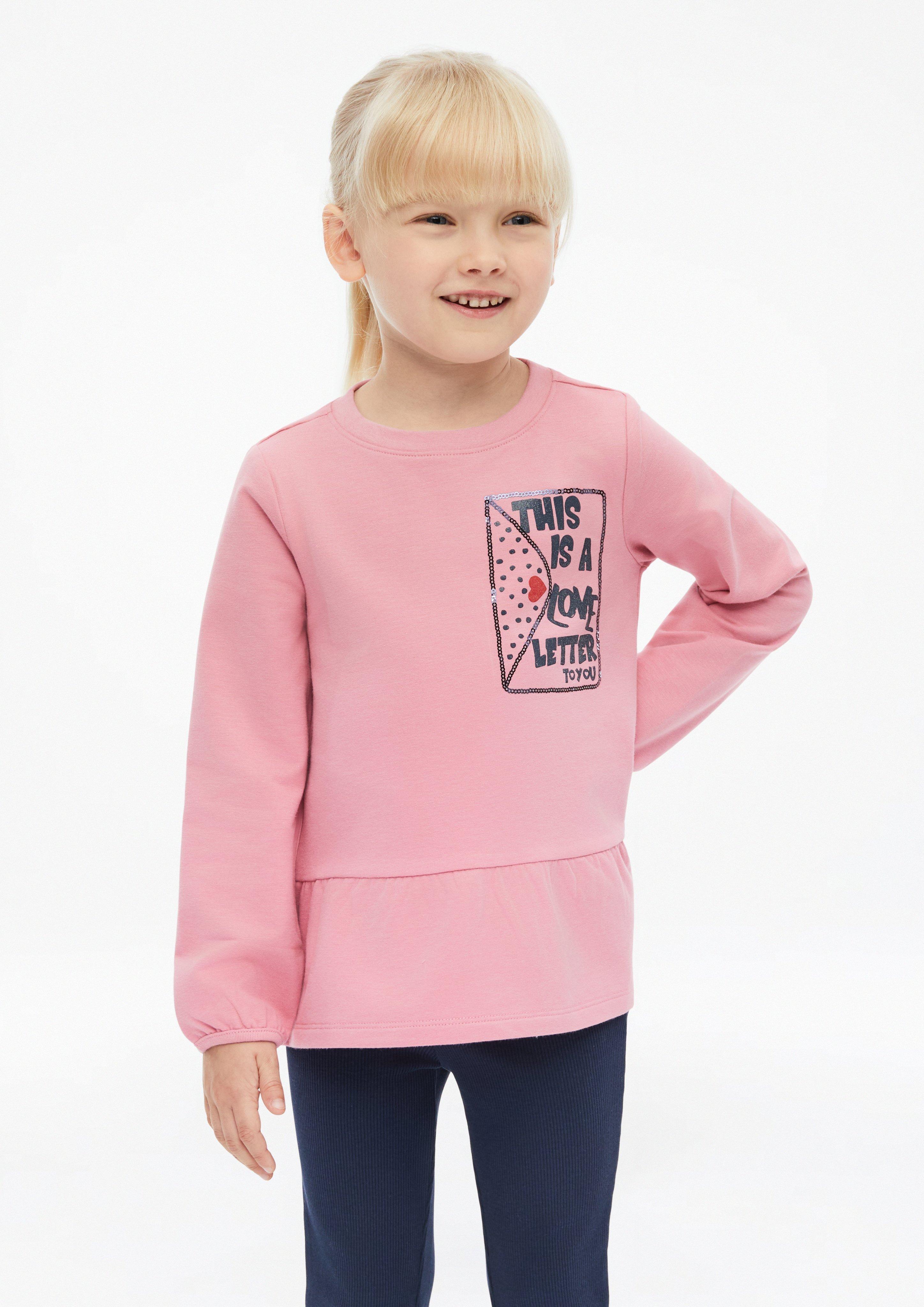 Junior Sweat-shirt léger à coupe trapèze orné d'un motif pailleté en  de s.Oliver