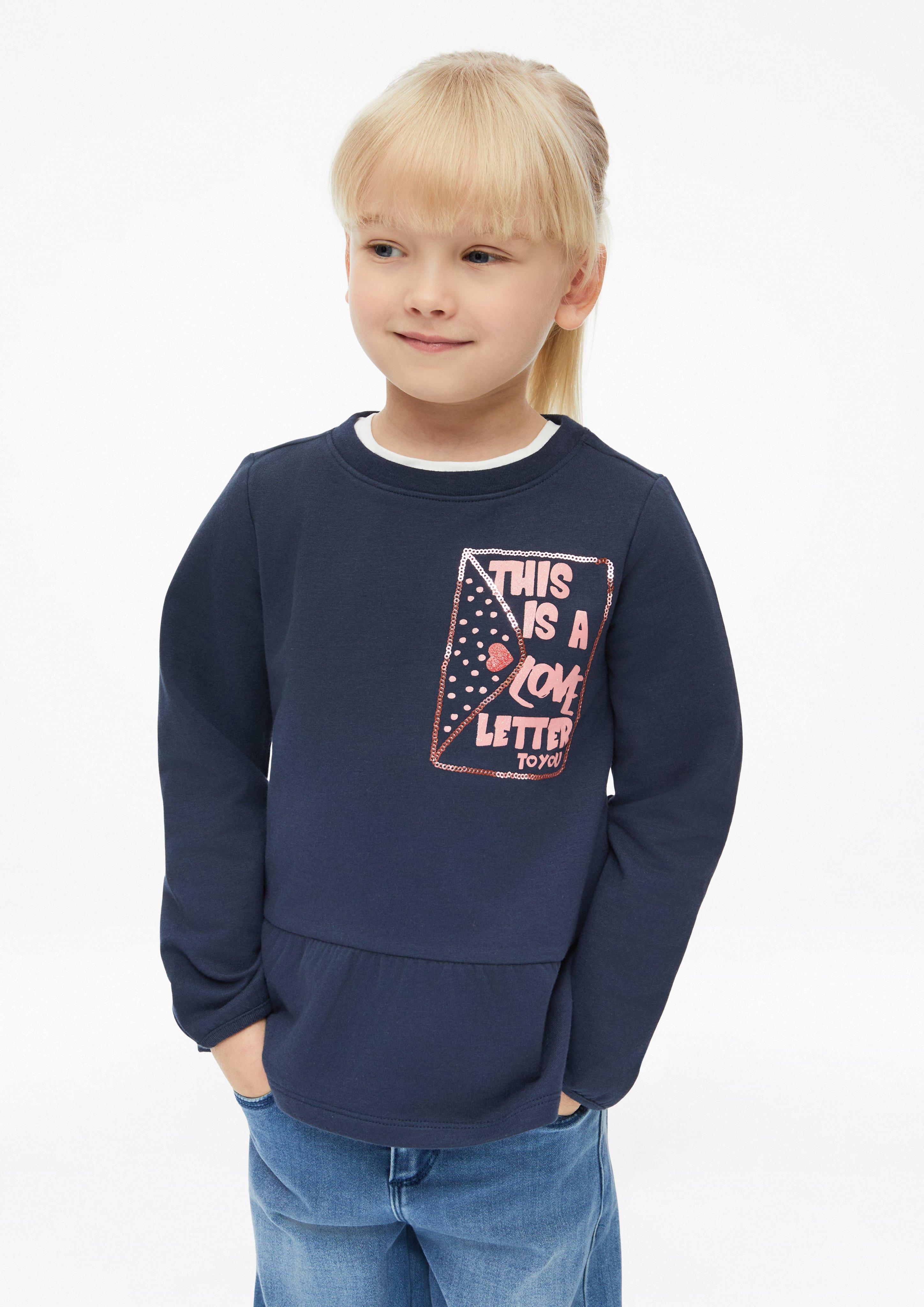 Junior Sweat-shirt léger à coupe trapèze orné d'un motif pailleté en  de s.Oliver