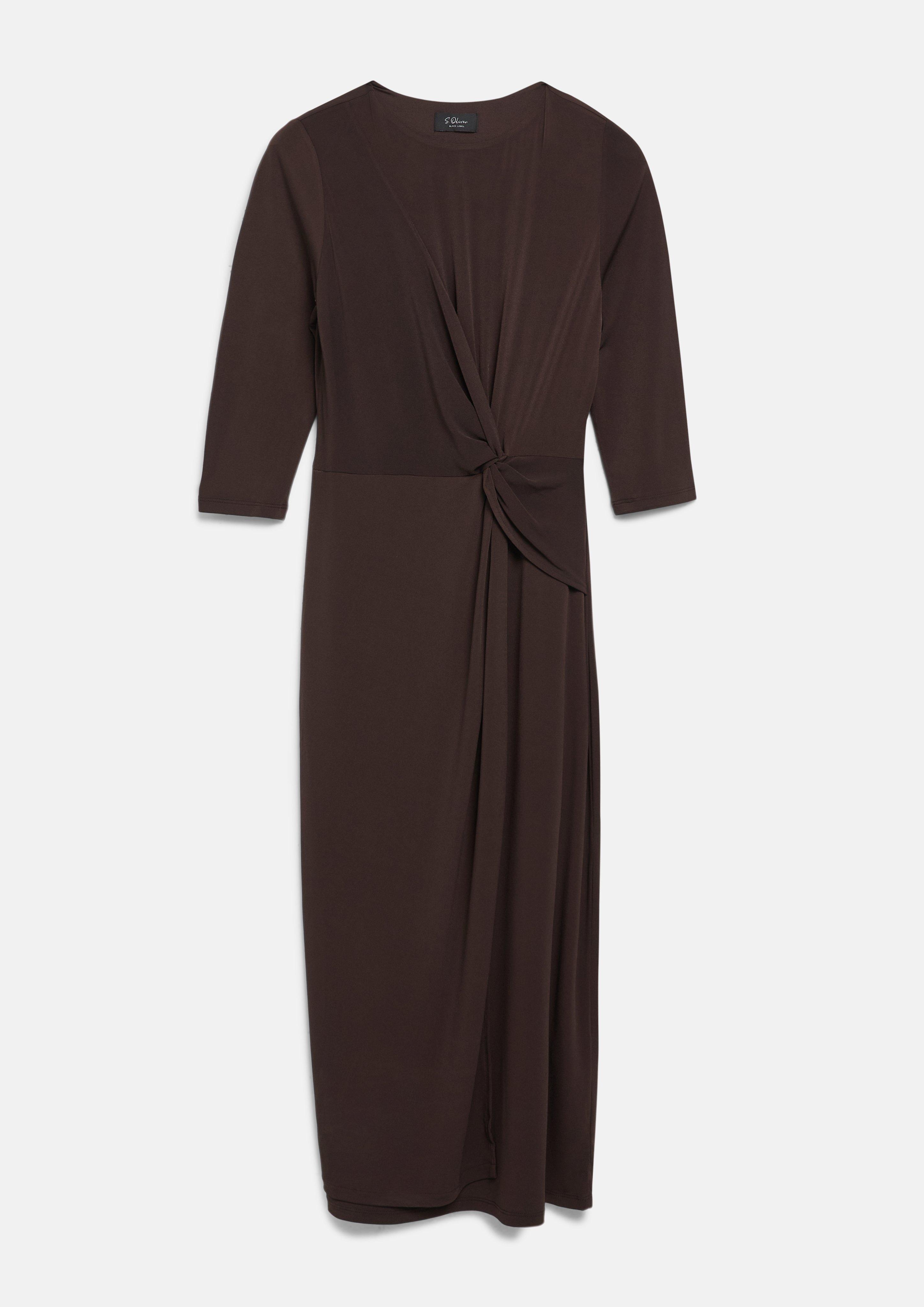 Dames Jurk met wikkel-look en knoopdetail in  van s.Oliver BLACK LABEL