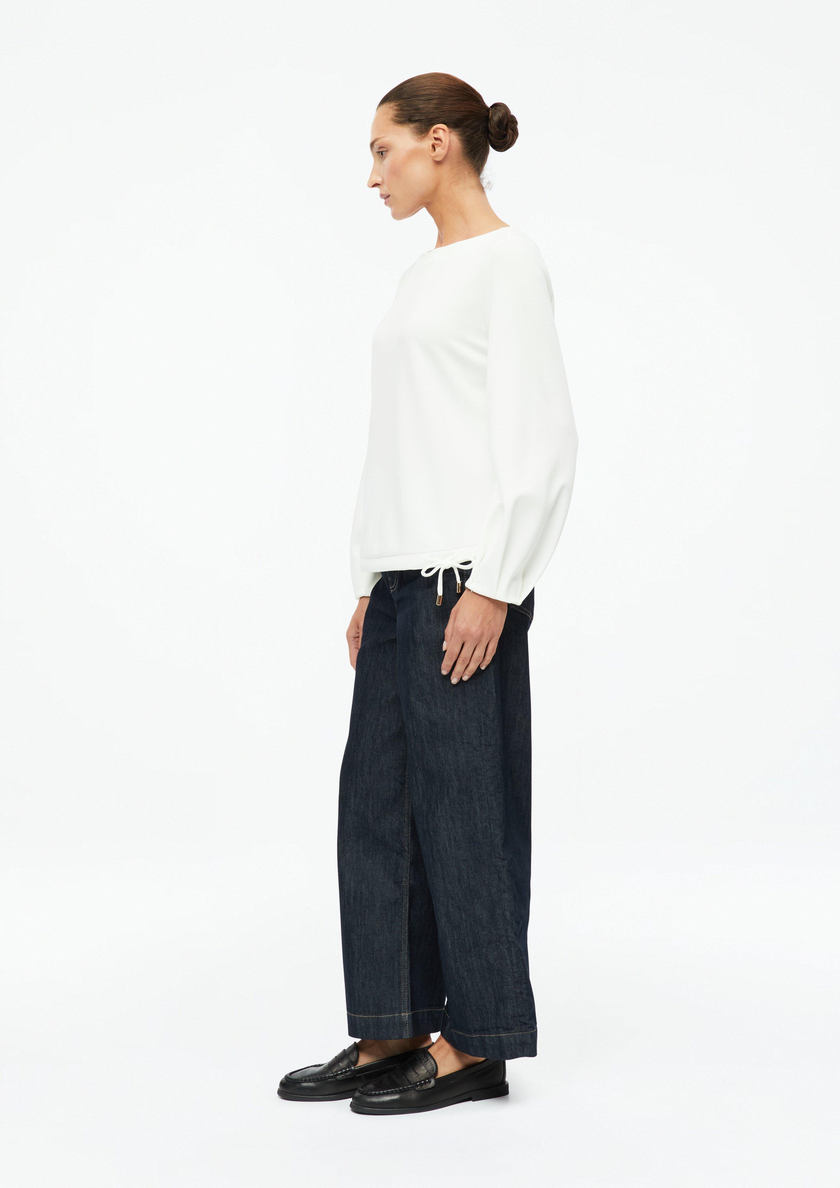 Damen Sweatshirt im Relaxed Fit mit Tunnelzug am Saum in creme von s.Oliver BLACK LABEL