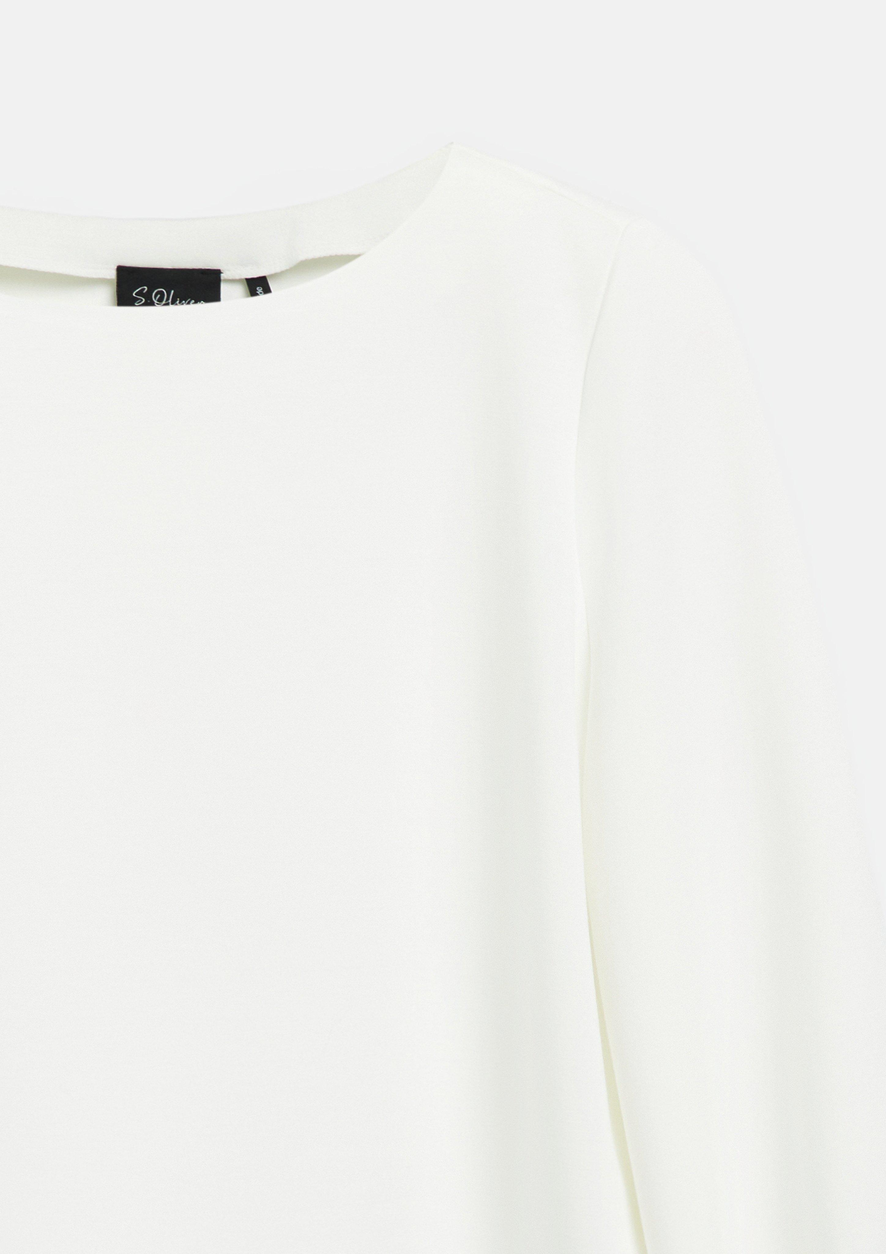 Damen Sweatshirt im Relaxed Fit mit Tunnelzug am Saum in creme von s.Oliver BLACK LABEL