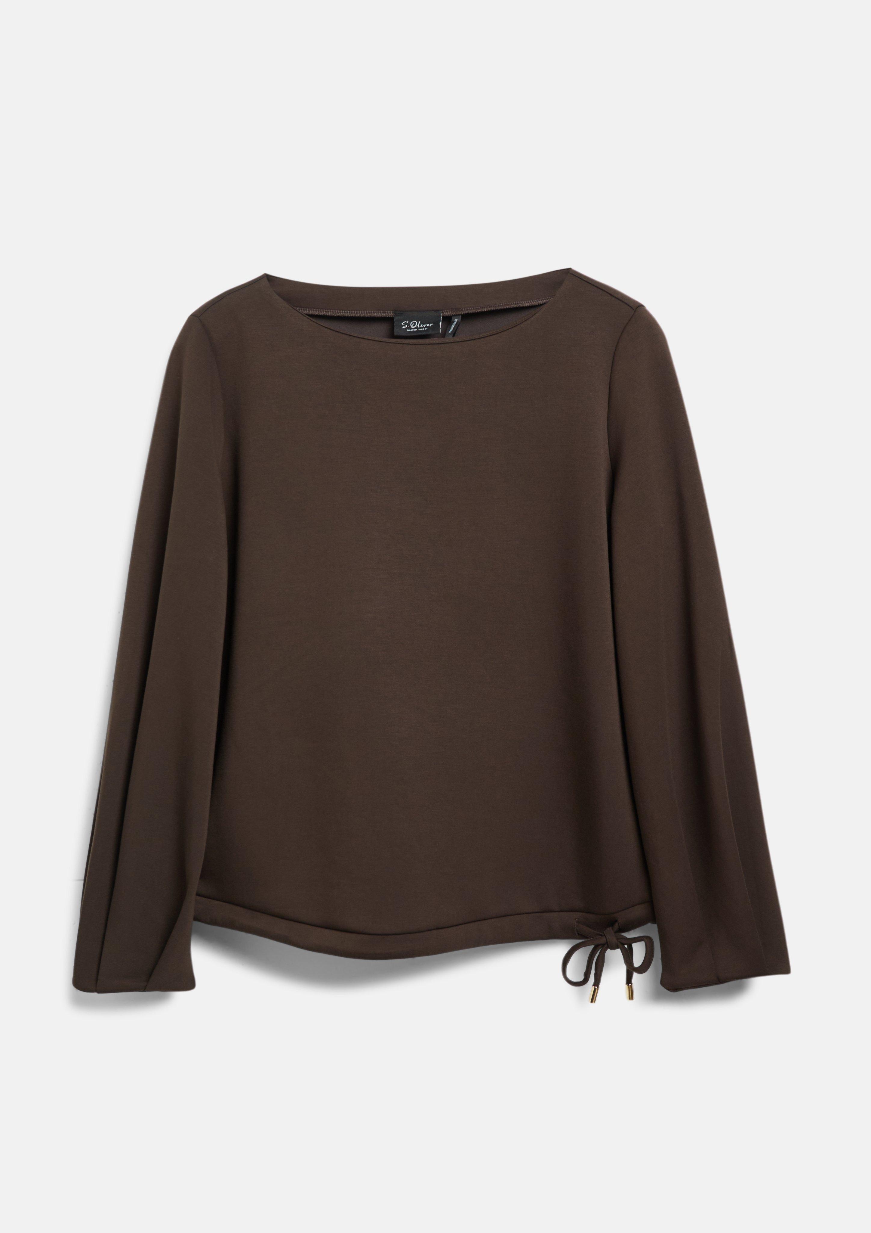 Dames Sweatshirt met relaxte pasvorm en trekkoord aan de onderkant in  van s.Oliver BLACK LABEL