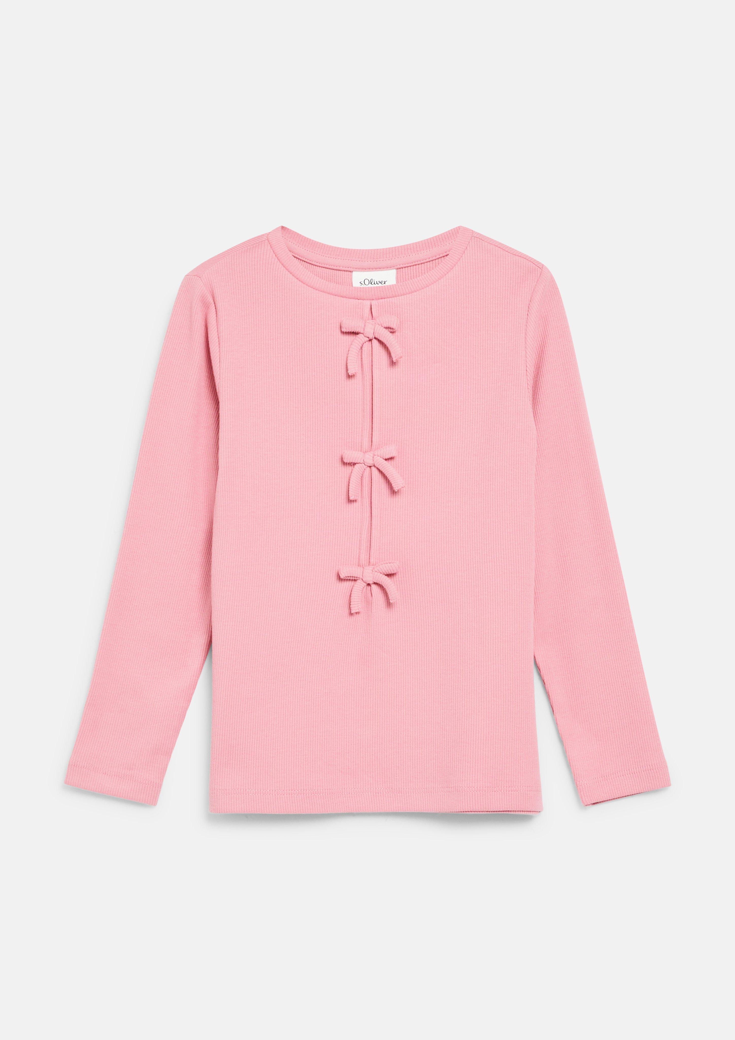 Kinder Langarmshirt mit Schleifen aus Rippware in  von s.Oliver