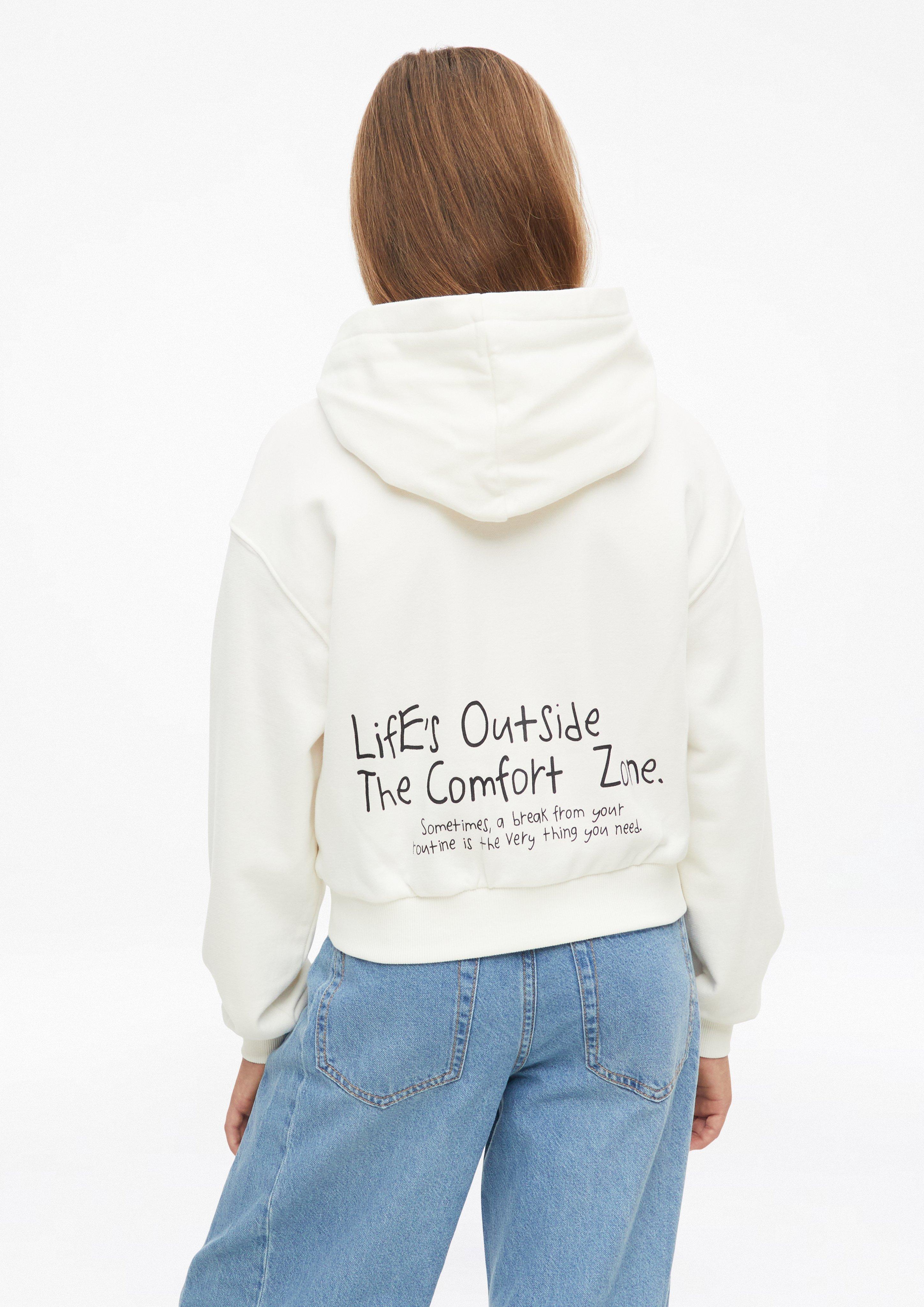 Cropped Oversize Sweatshirt mit Kapuze und Rückenprint u boji krem od s.Oliver