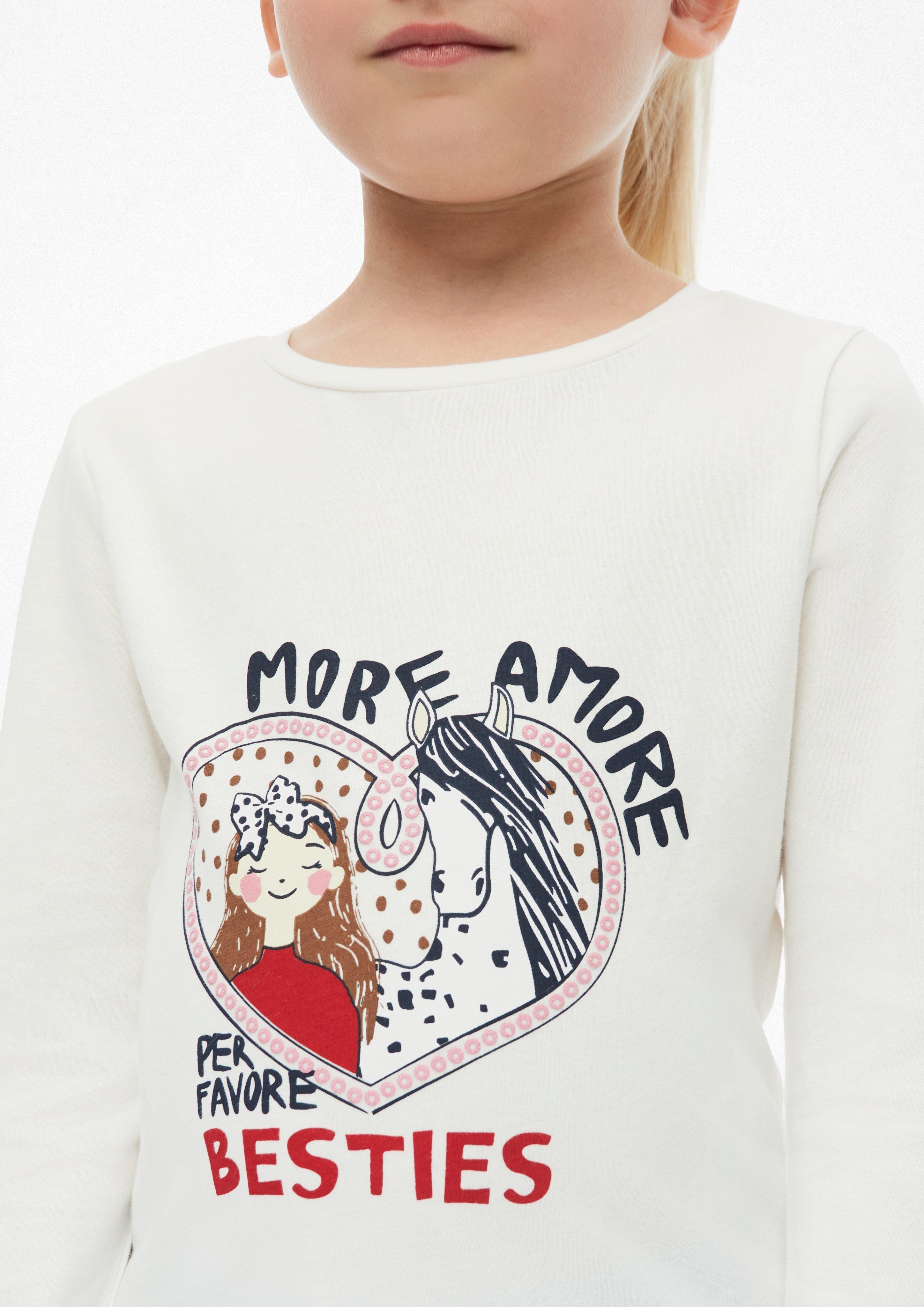 Junior T-shirt avec imprimé scintillant en blanc de s.Oliver