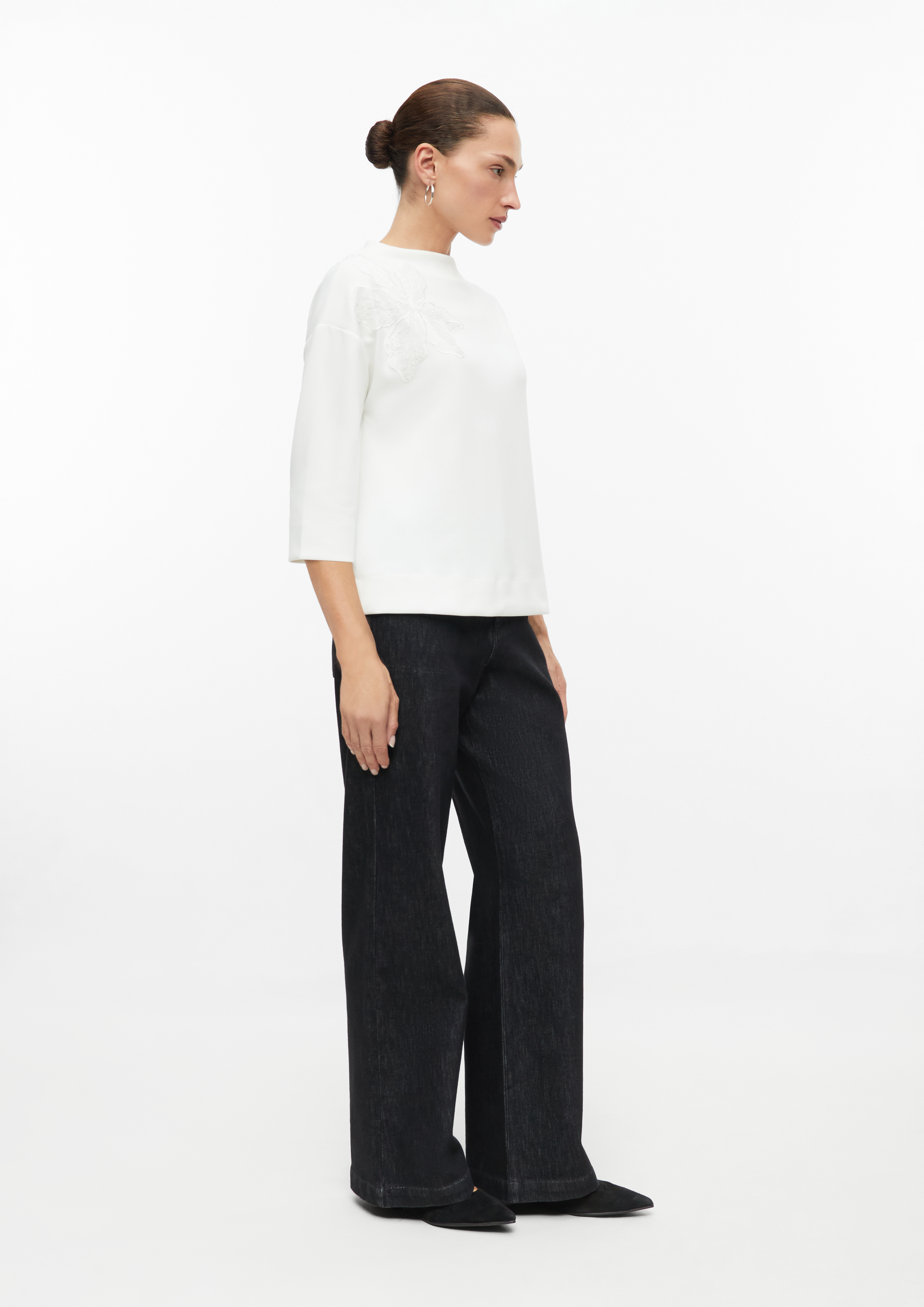 Dámy Mikina ve volnějším střihu Relaxed Fit, s aplikací v barvě krémová od s.Oliver BLACK LABEL